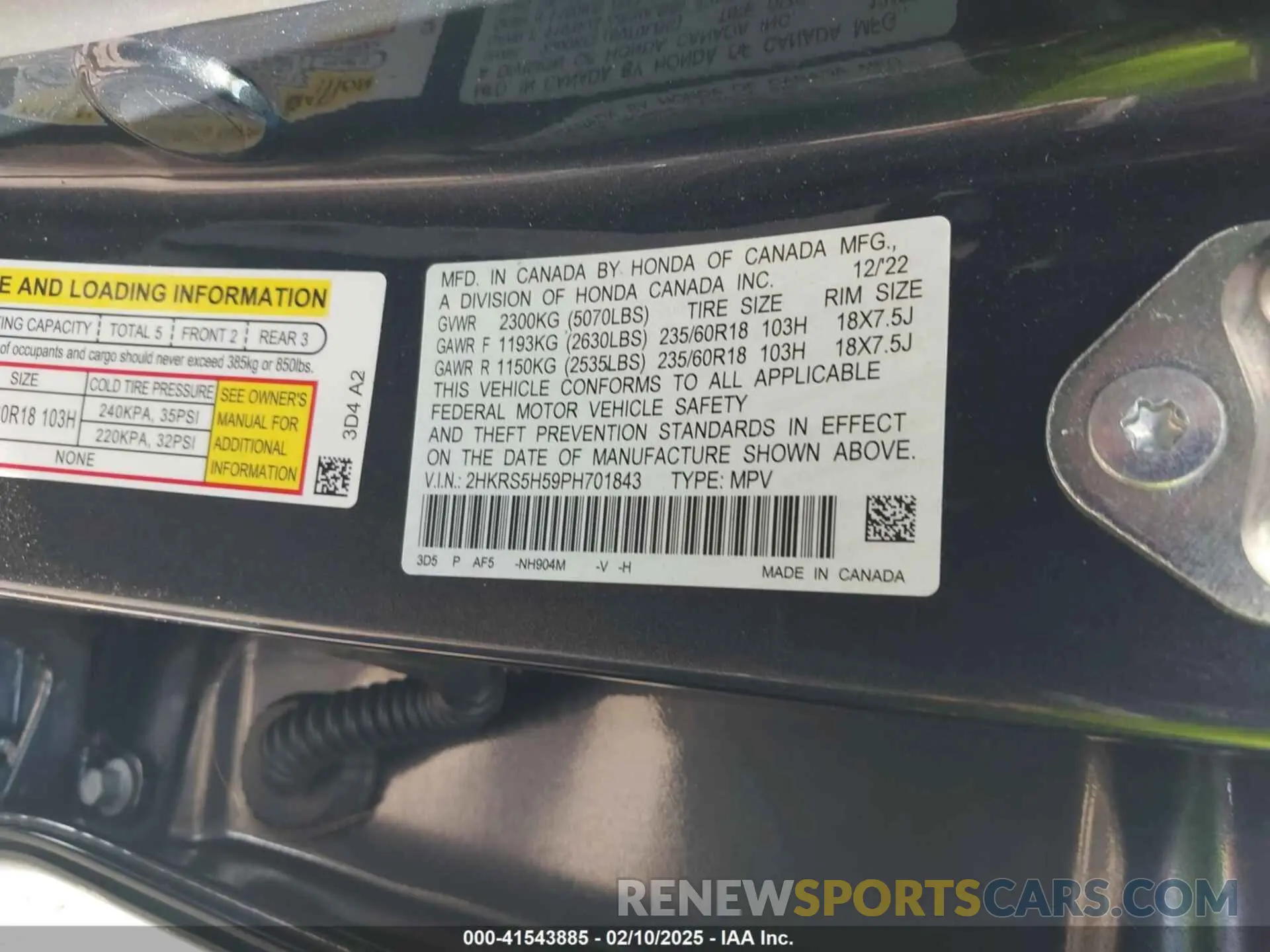 9 Photograph of a damaged car 2HKRS5H59PH701843 HONDA CR-V 2023