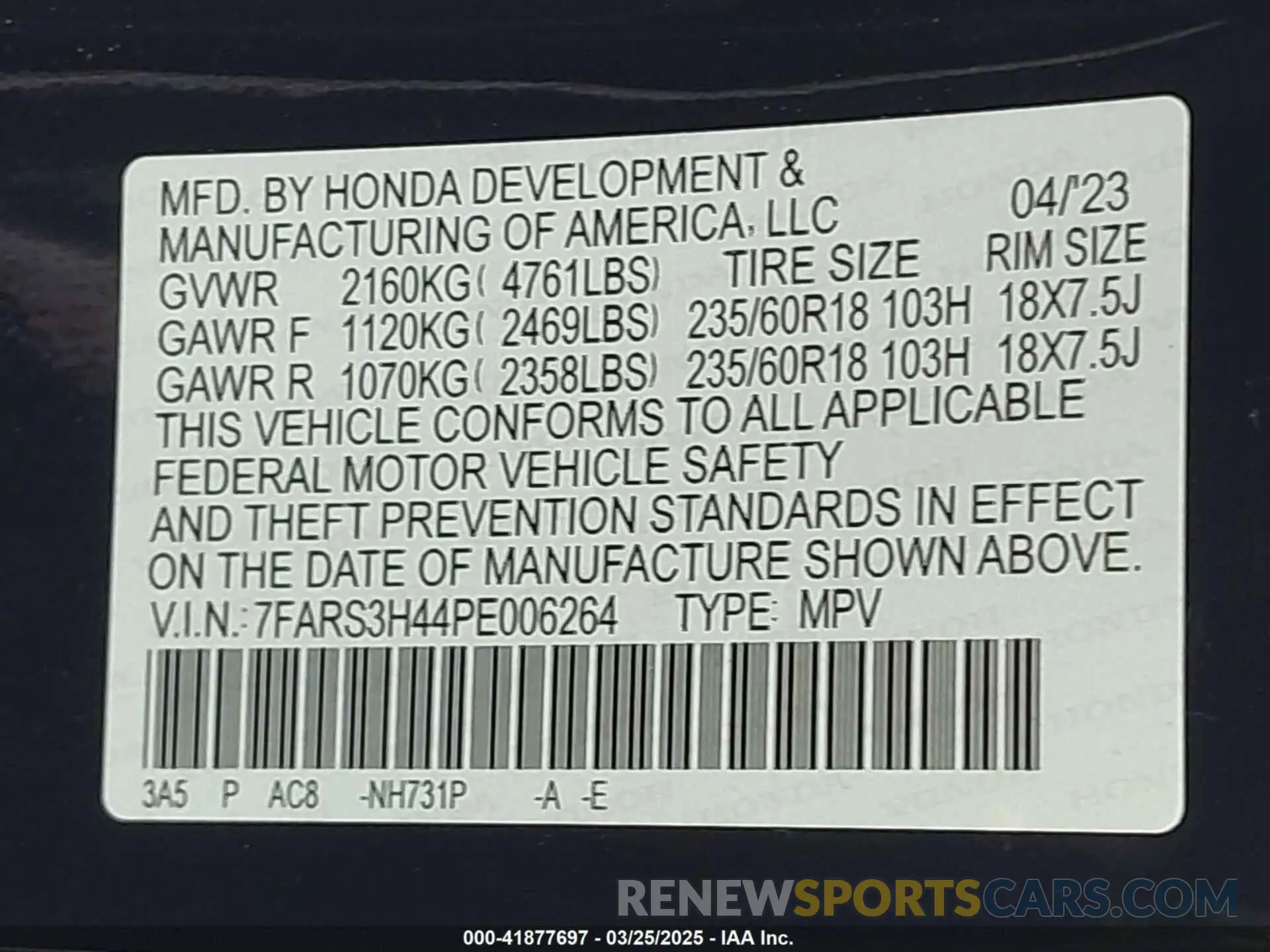 9 Photograph of a damaged car 7FARS3H44PE006264 HONDA CR-V 2023