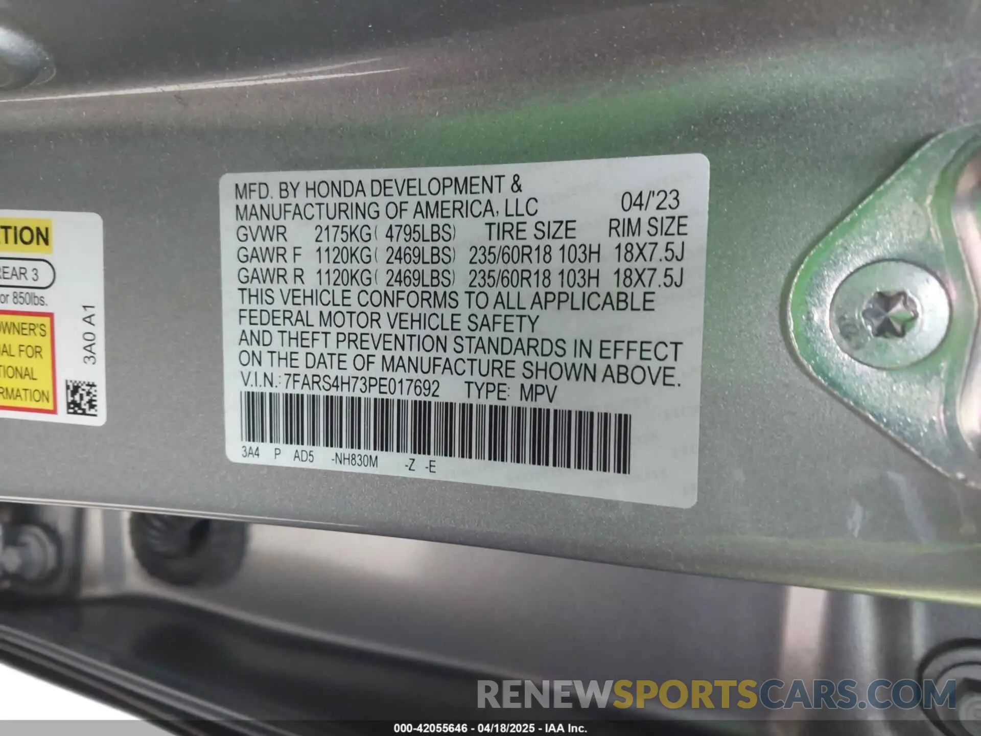 9 Photograph of a damaged car 7FARS4H73PE017692 HONDA CR-V 2023