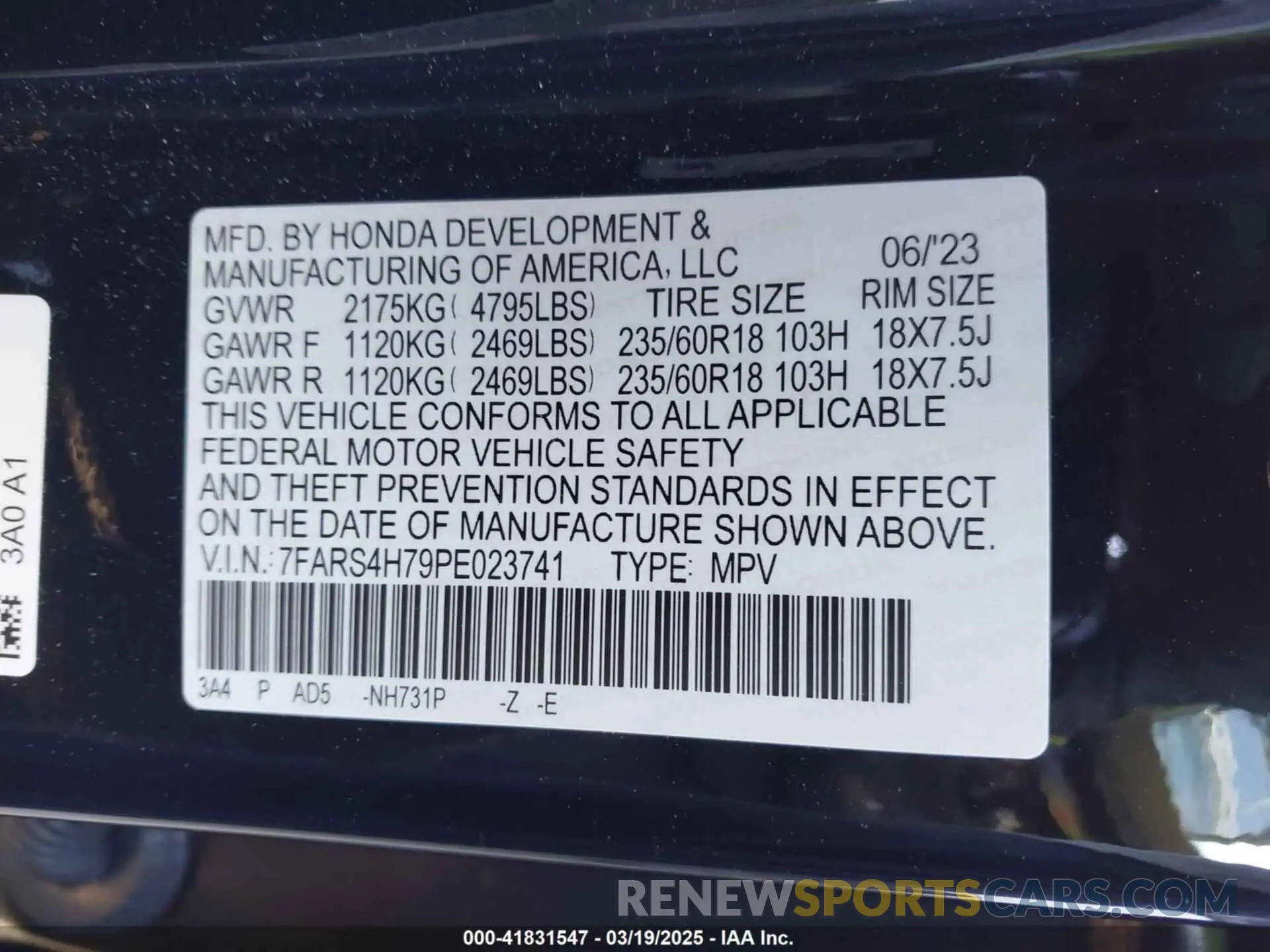 9 Photograph of a damaged car 7FARS4H79PE023741 HONDA CR-V 2023