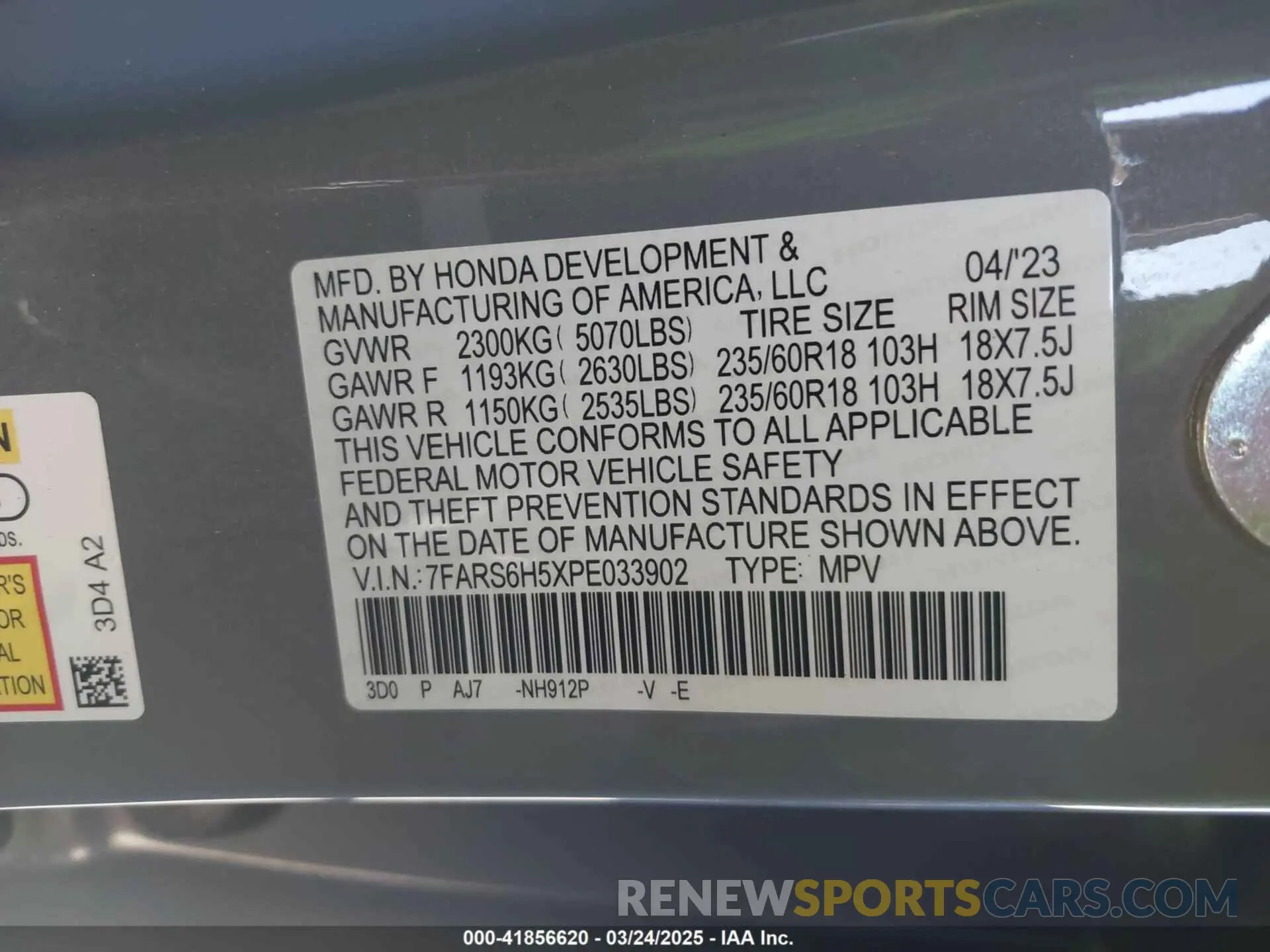 9 Photograph of a damaged car 7FARS6H5XPE033902 HONDA CR-V 2023