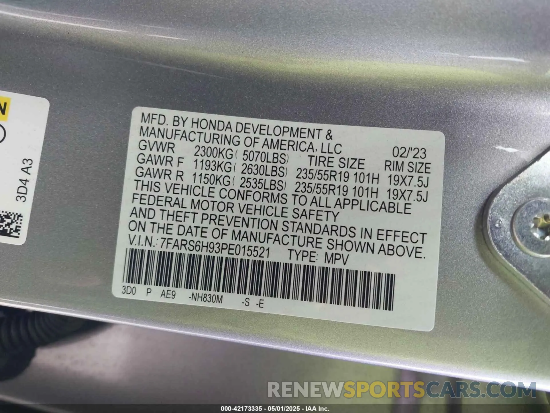 9 Photograph of a damaged car 7FARS6H93PE015521 HONDA CR-V 2023