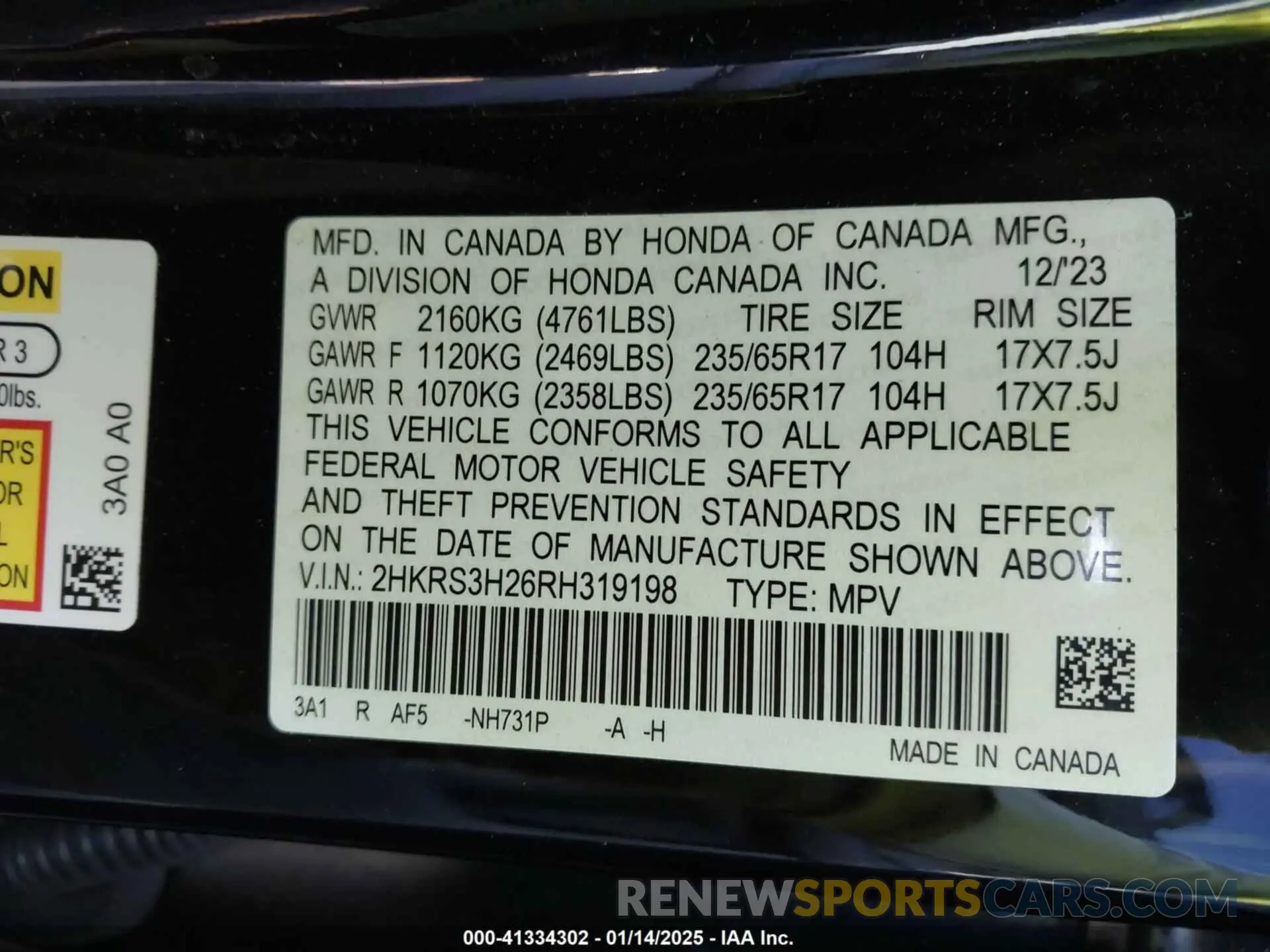 9 Photograph of a damaged car 2HKRS3H26RH319198 HONDA CR-V 2024