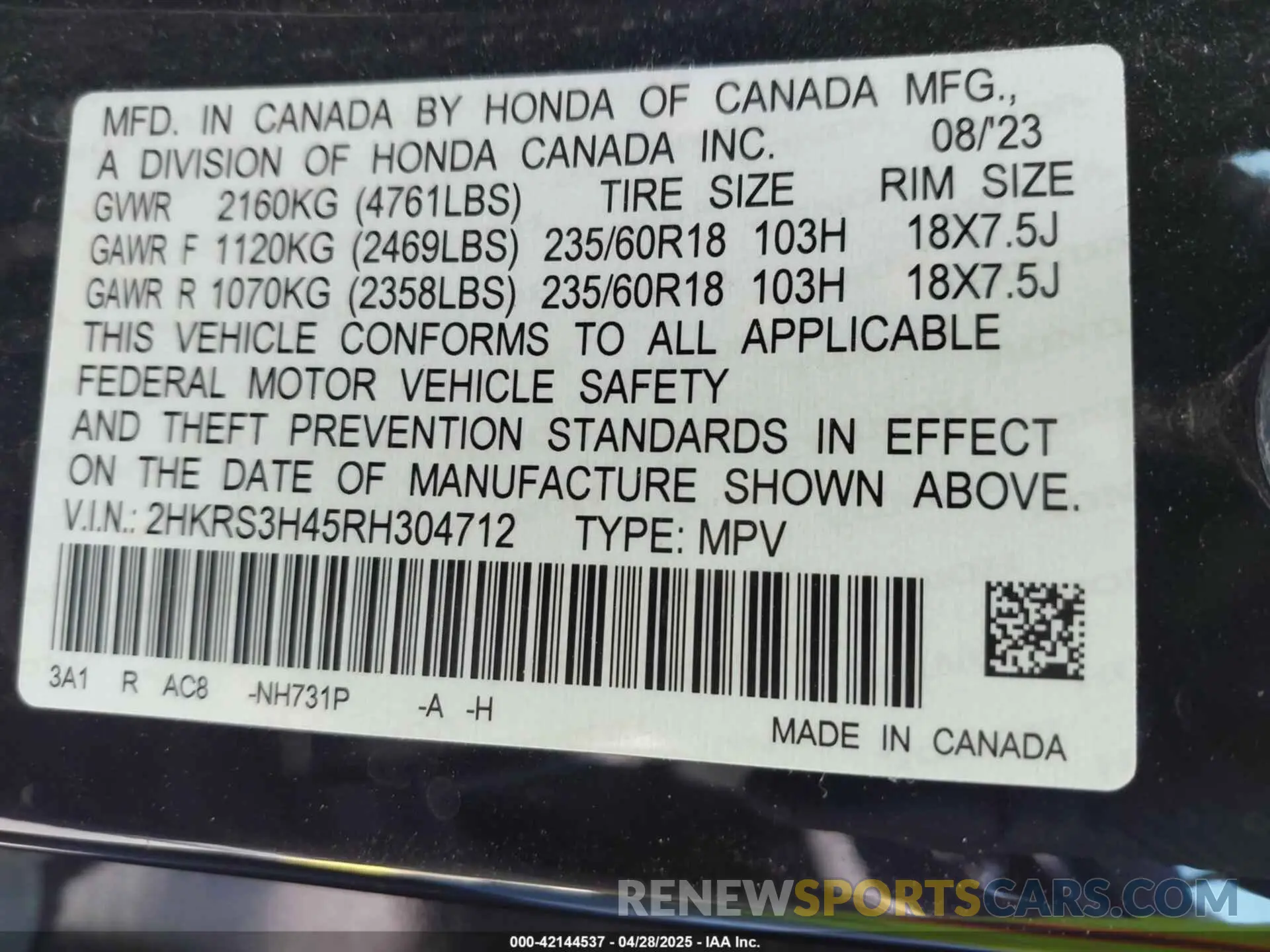 9 Photograph of a damaged car 2HKRS3H45RH304712 HONDA CR-V 2024