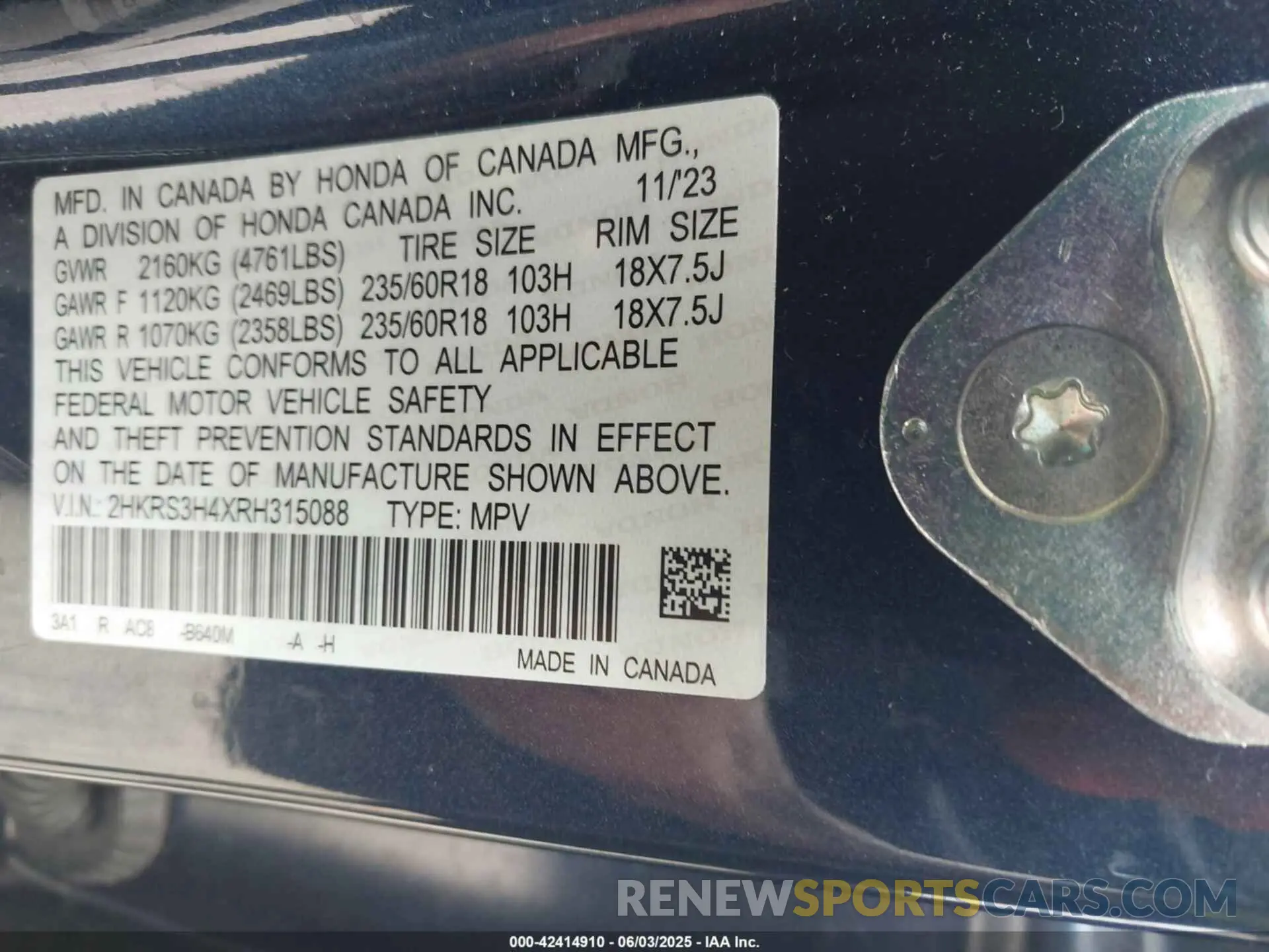 9 Photograph of a damaged car 2HKRS3H4XRH315088 HONDA CR-V 2024