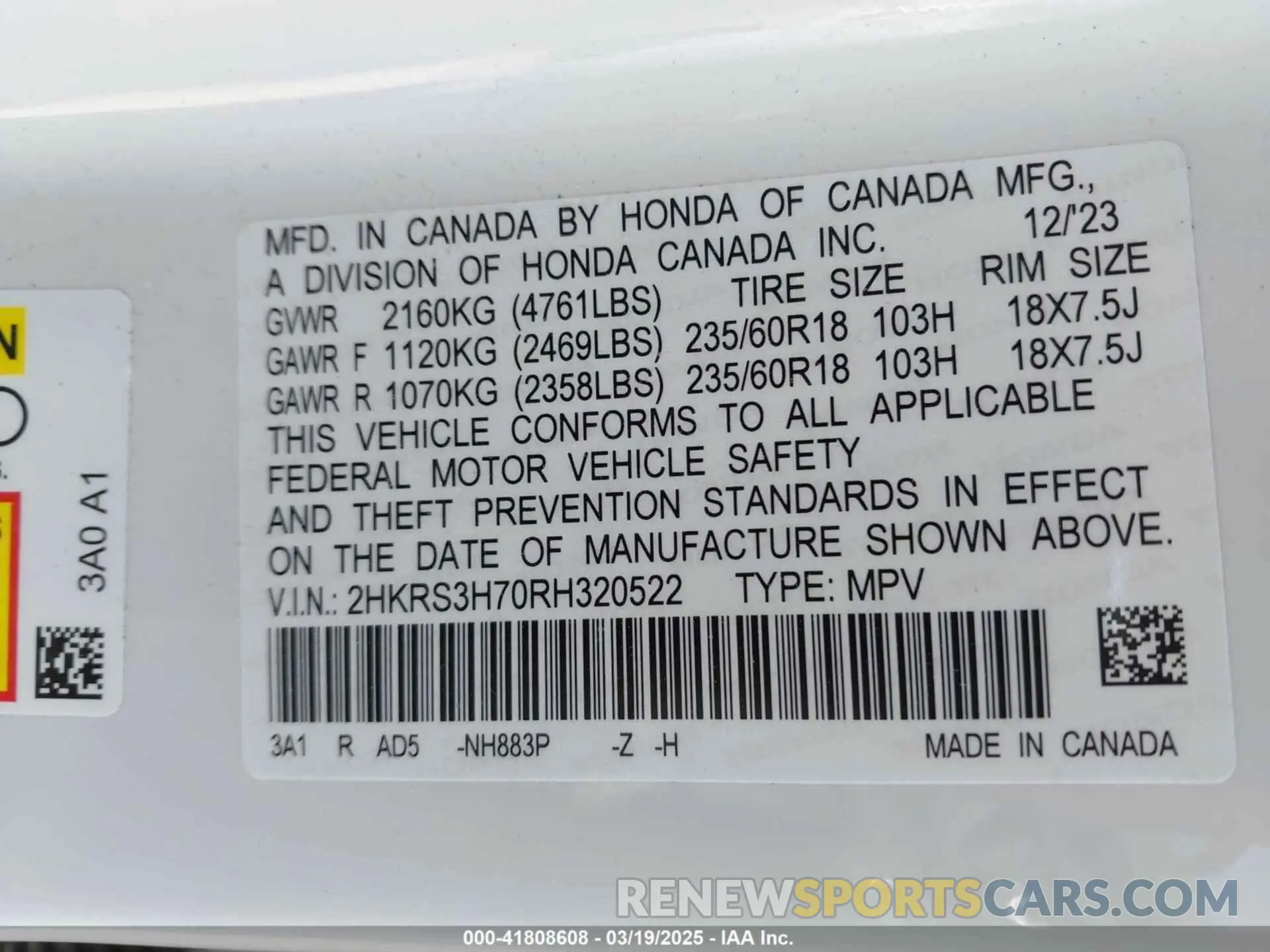 9 Photograph of a damaged car 2HKRS3H70RH320522 HONDA CR-V 2024