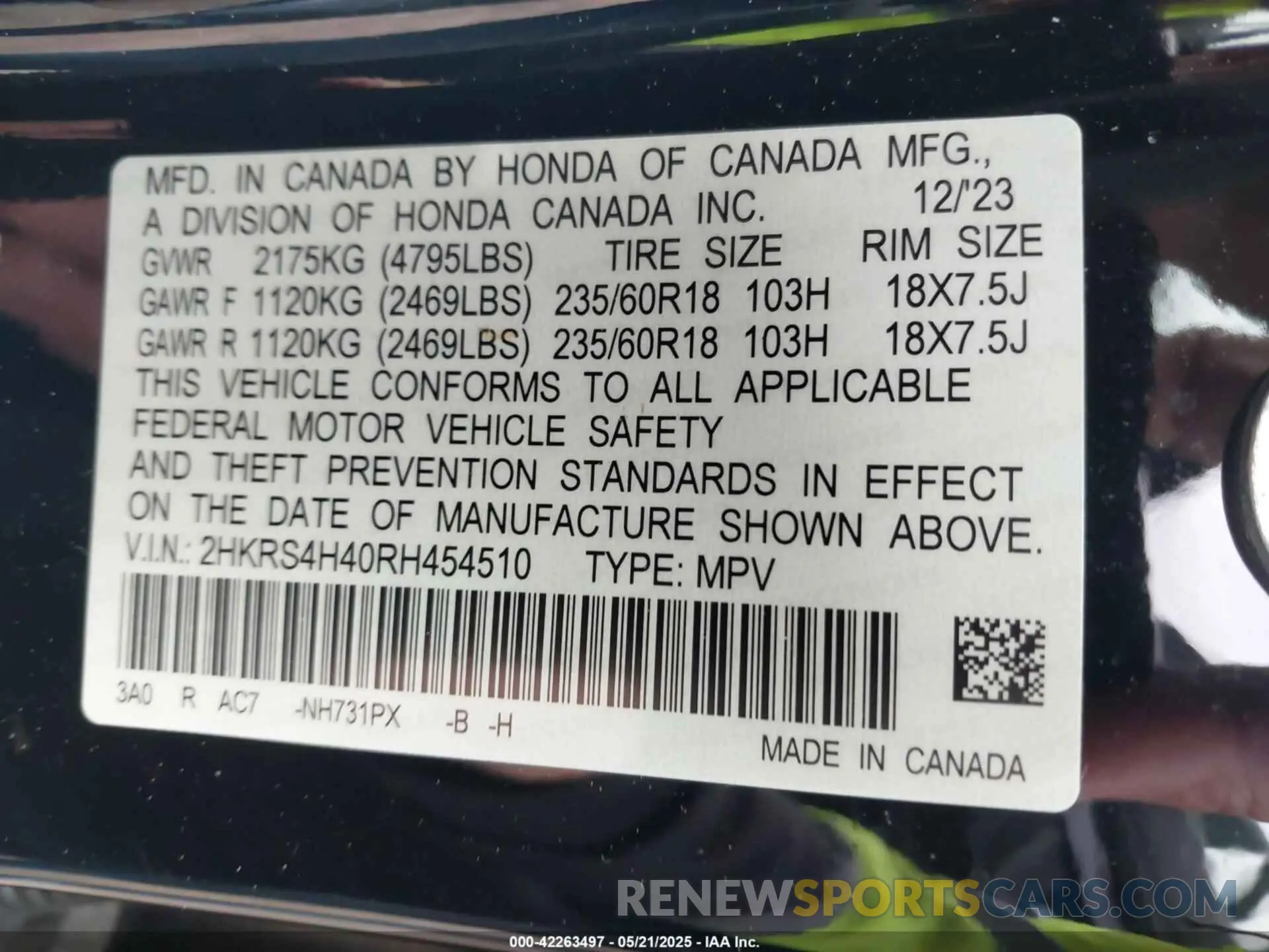9 Photograph of a damaged car 2HKRS4H40RH454510 HONDA CR-V 2024