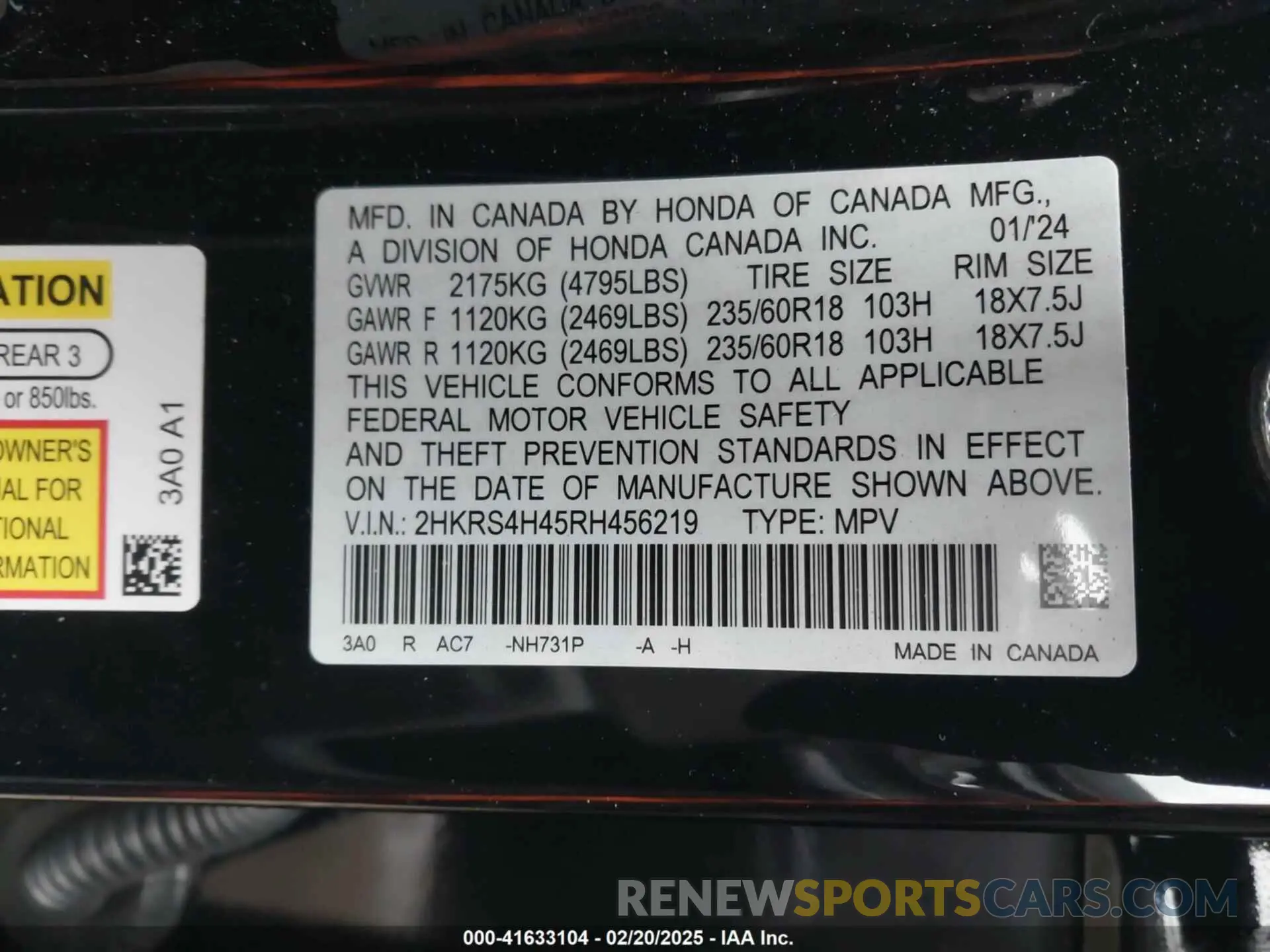 9 Photograph of a damaged car 2HKRS4H45RH456219 HONDA CR-V 2024
