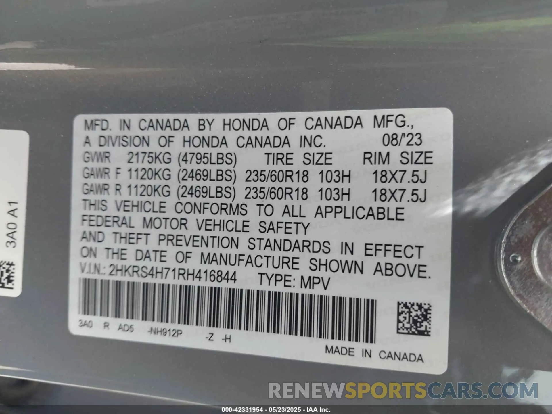 9 Photograph of a damaged car 2HKRS4H71RH416844 HONDA CR-V 2024