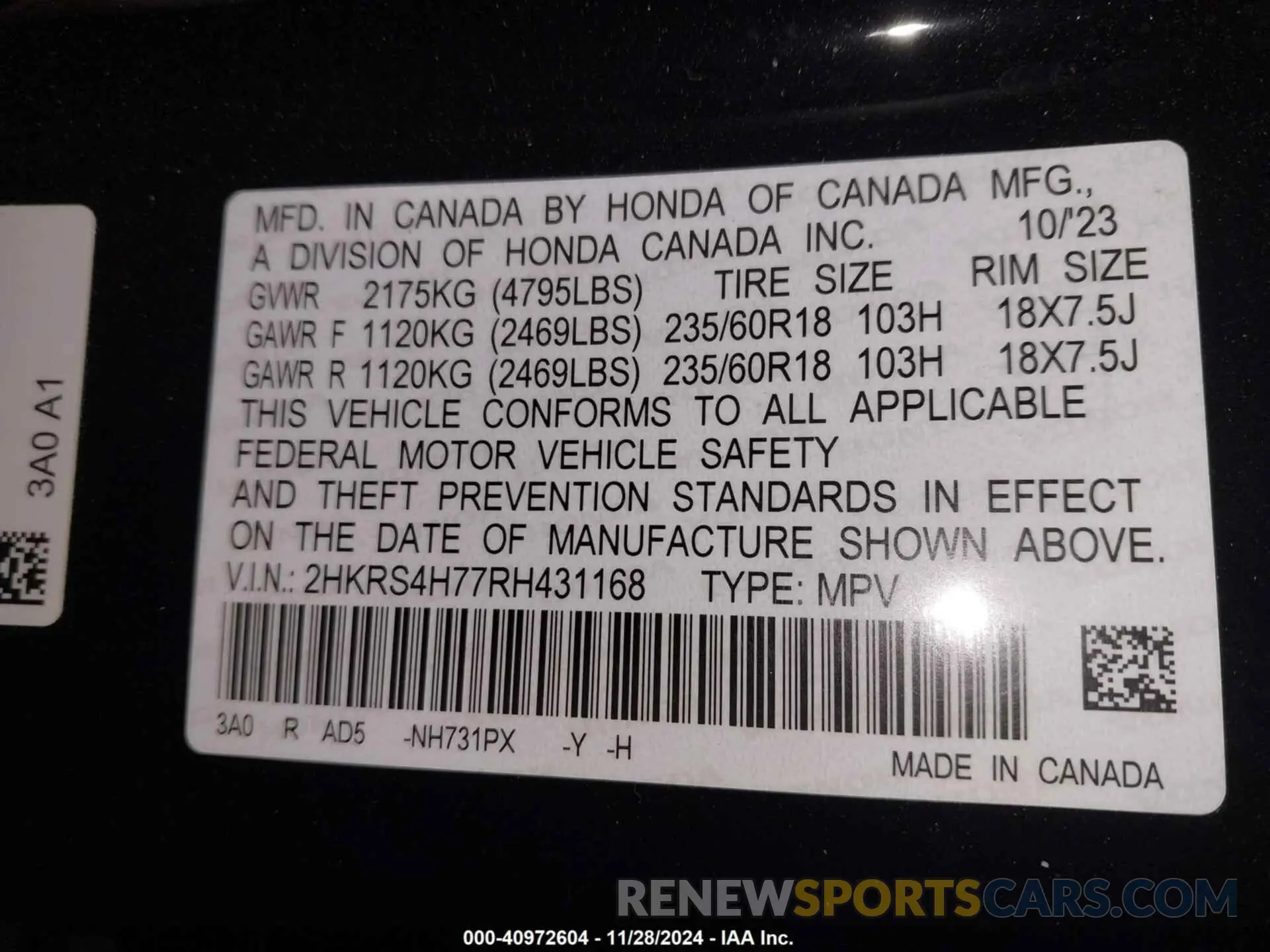 9 Photograph of a damaged car 2HKRS4H77RH431168 HONDA CR-V 2024