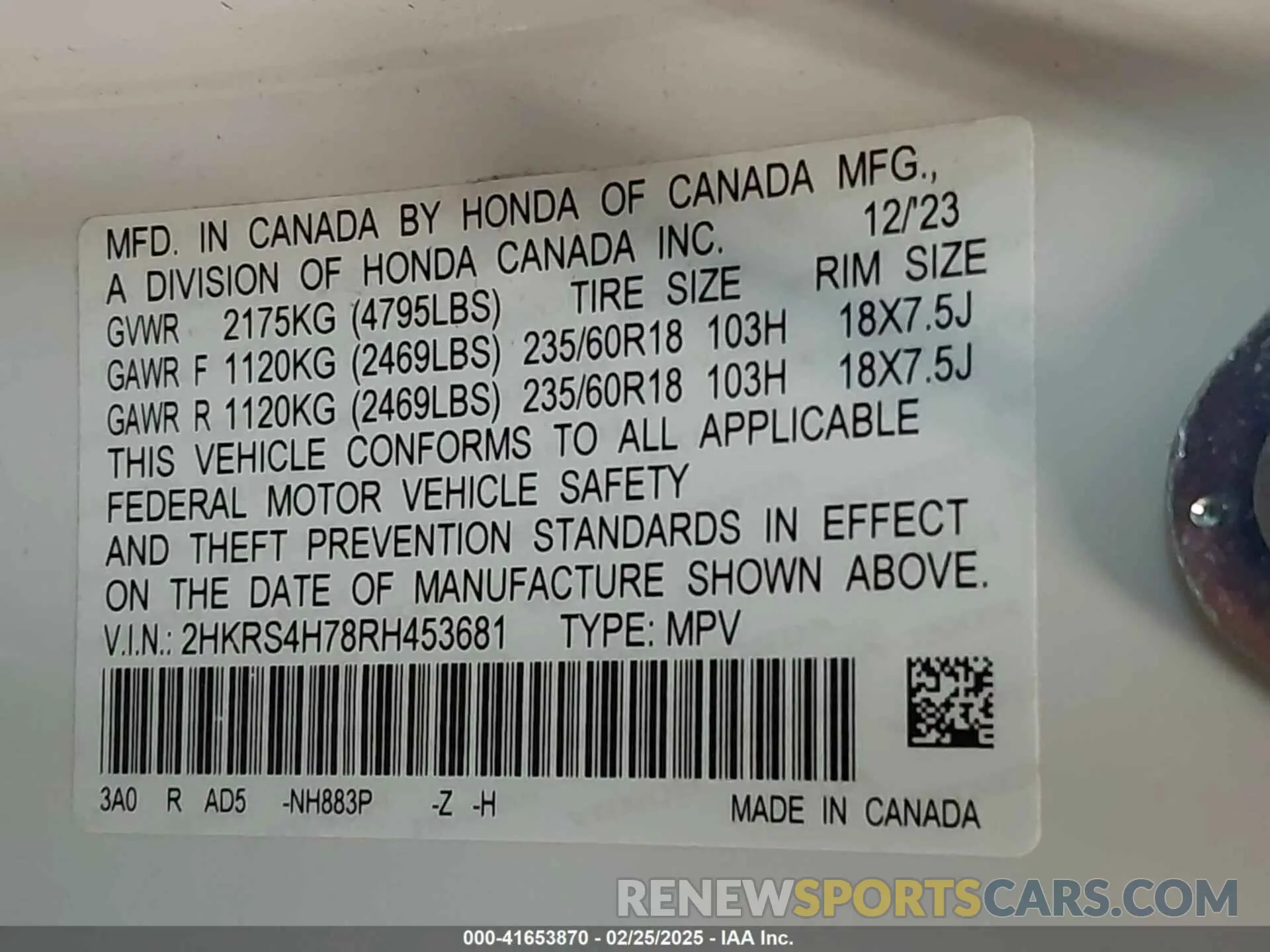 9 Photograph of a damaged car 2HKRS4H78RH453681 HONDA CR-V 2024