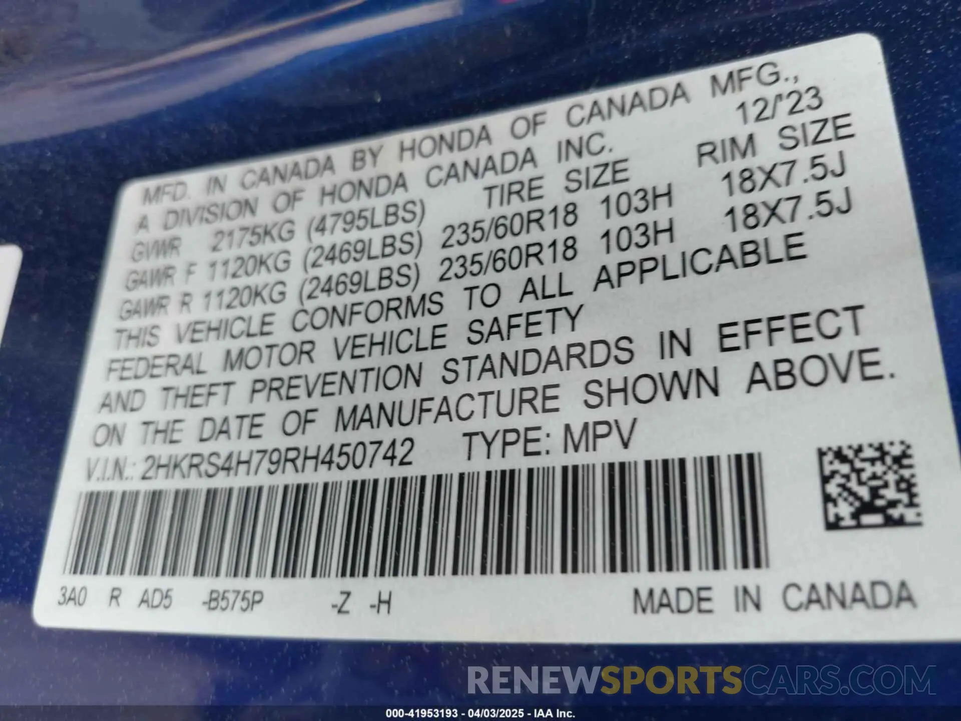 9 Photograph of a damaged car 2HKRS4H79RH450742 HONDA CR-V 2024
