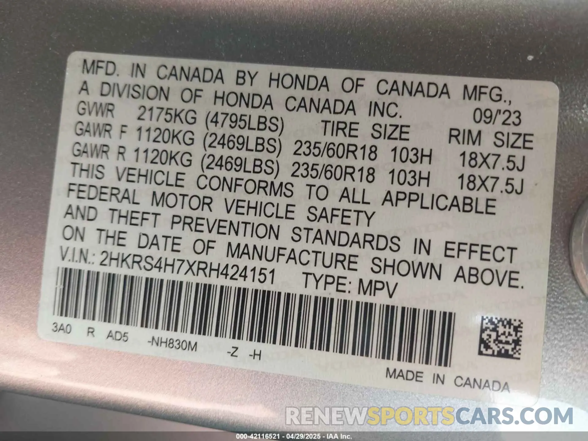 9 Photograph of a damaged car 2HKRS4H7XRH424151 HONDA CR-V 2024