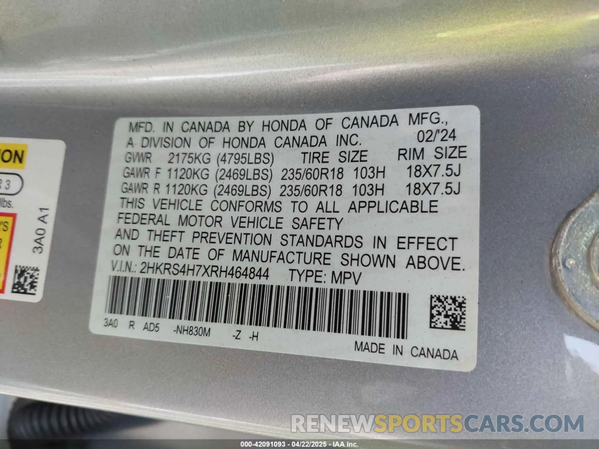 9 Photograph of a damaged car 2HKRS4H7XRH464844 HONDA CR-V 2024