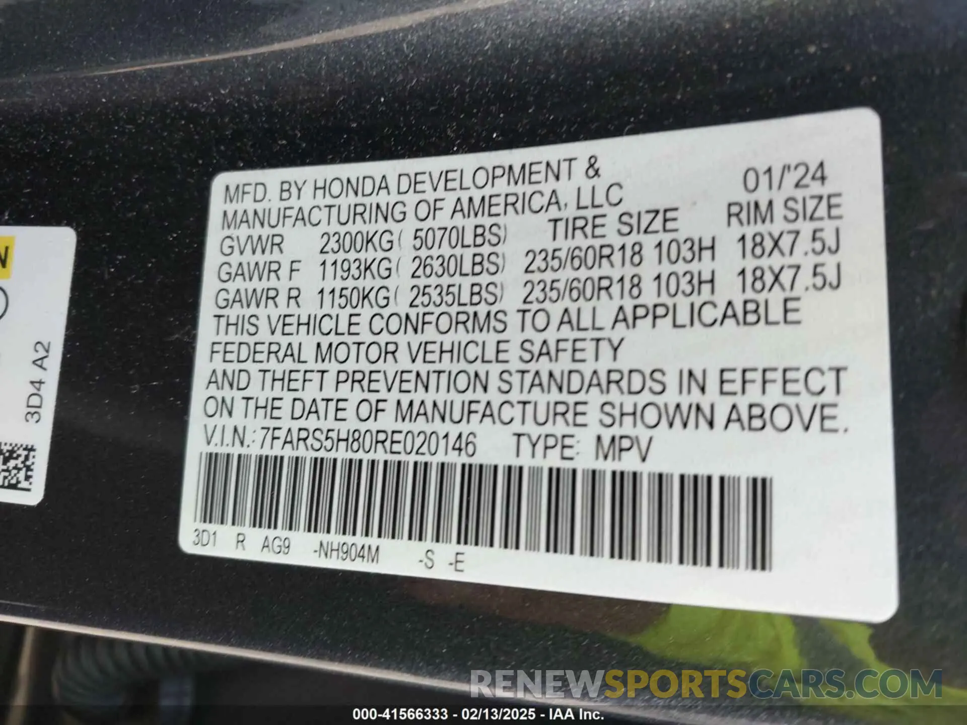 9 Photograph of a damaged car 7FARS5H80RE020146 HONDA CR-V 2024