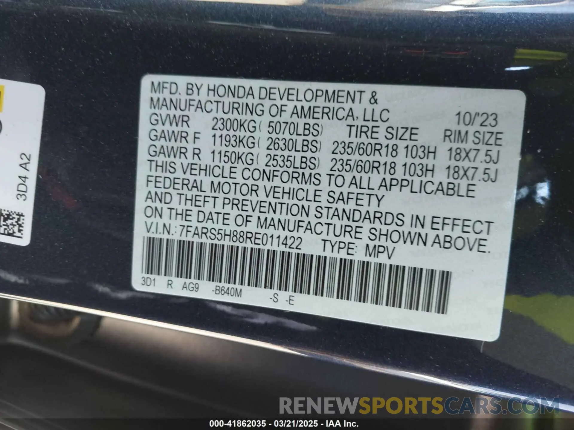 9 Photograph of a damaged car 7FARS5H88RE011422 HONDA CR-V 2024
