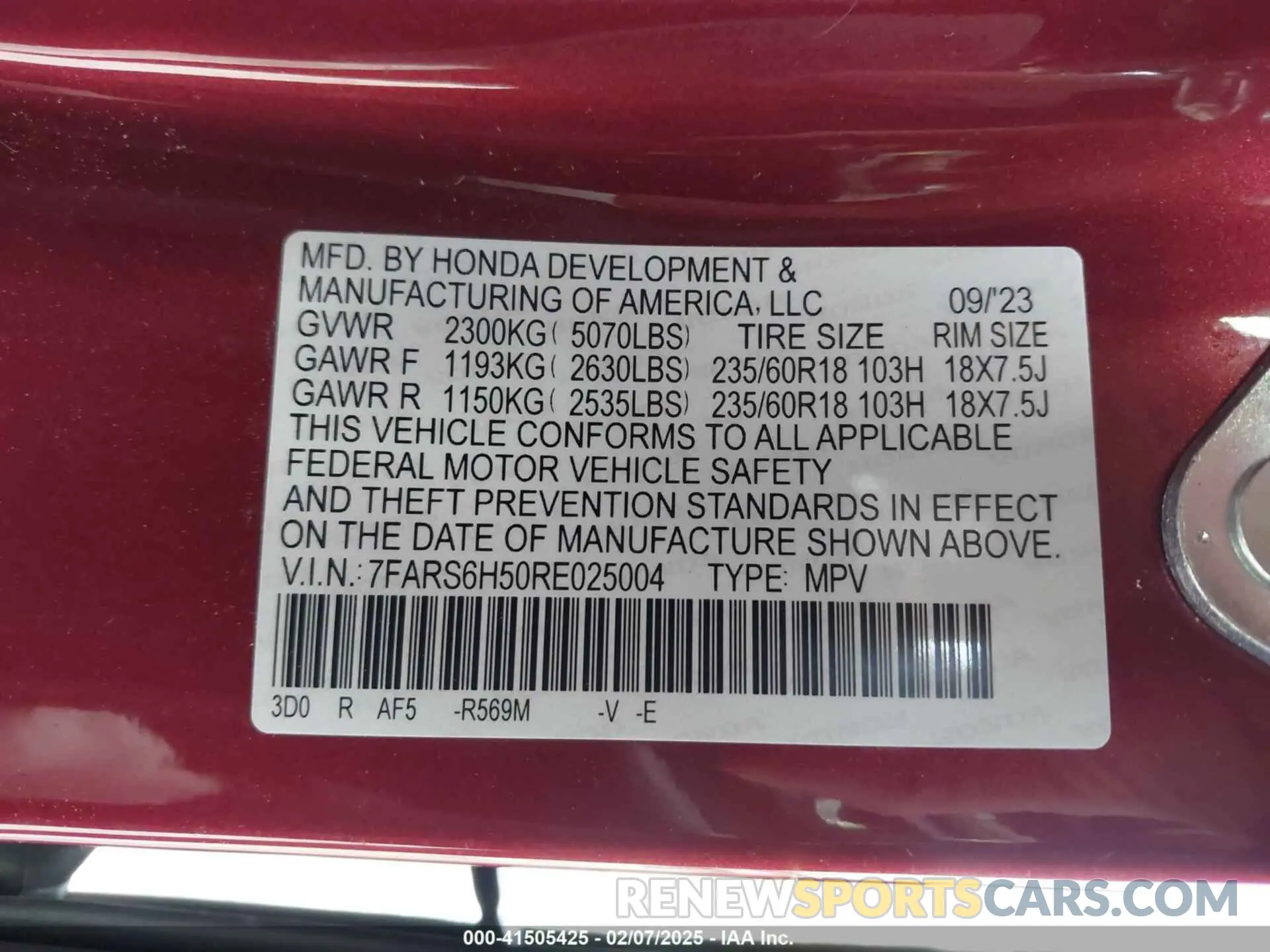 9 Photograph of a damaged car 7FARS6H50RE025004 HONDA CR-V 2024