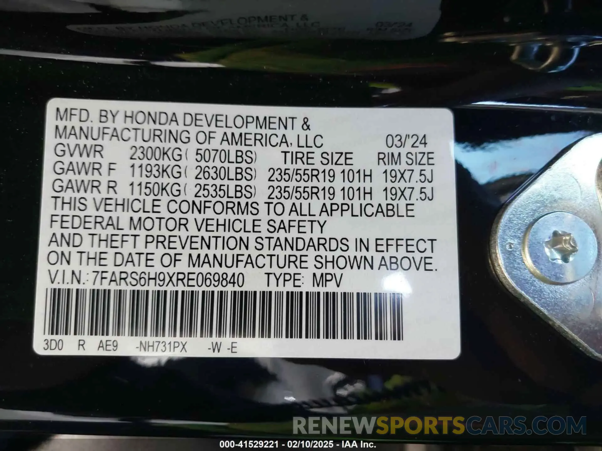 9 Photograph of a damaged car 7FARS6H9XRE069840 HONDA CR-V 2024