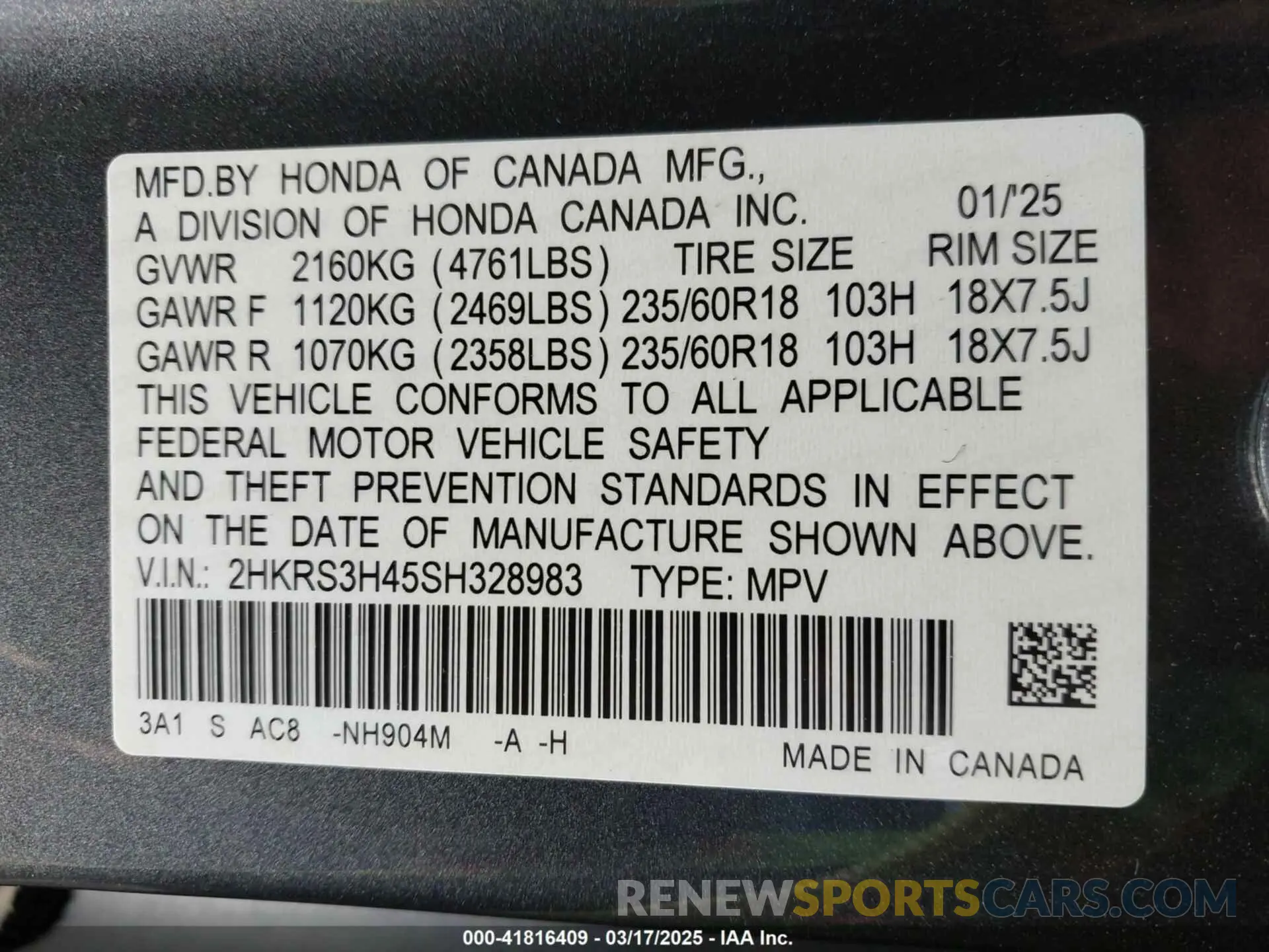 9 Photograph of a damaged car 2HKRS3H45SH328983 HONDA CR-V 2025
