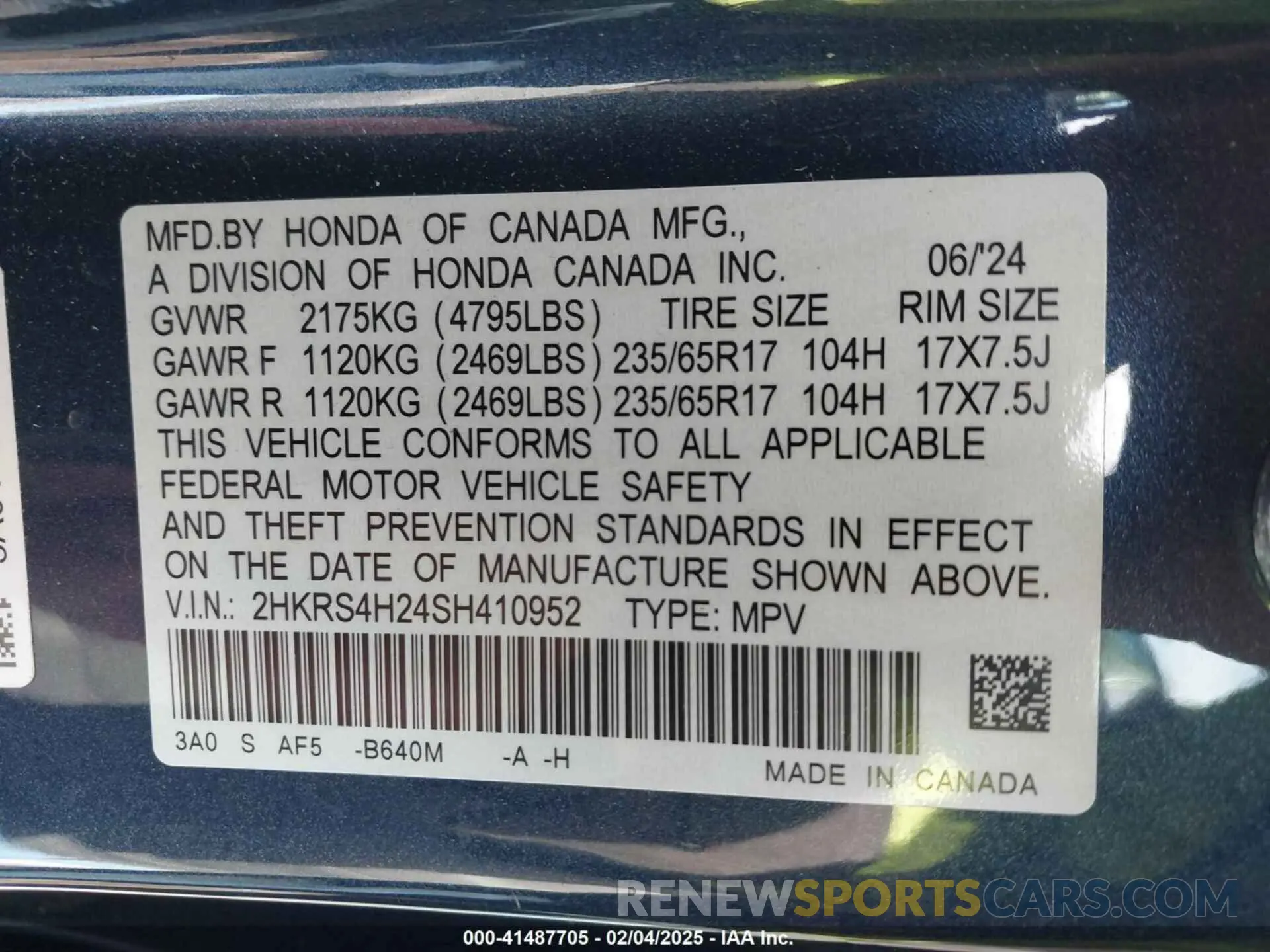 9 Photograph of a damaged car 2HKRS4H24SH410952 HONDA CR-V 2025