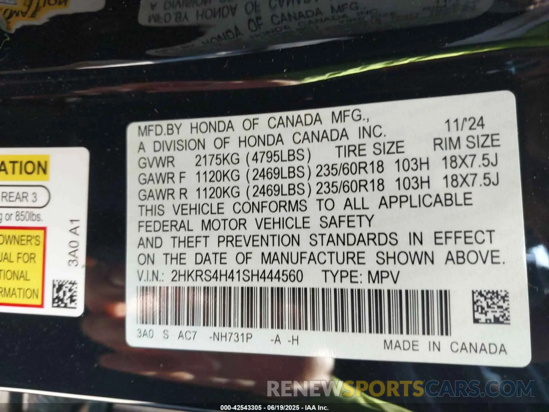 9 Photograph of a damaged car 2HKRS4H41SH444560 HONDA CR-V 2025
