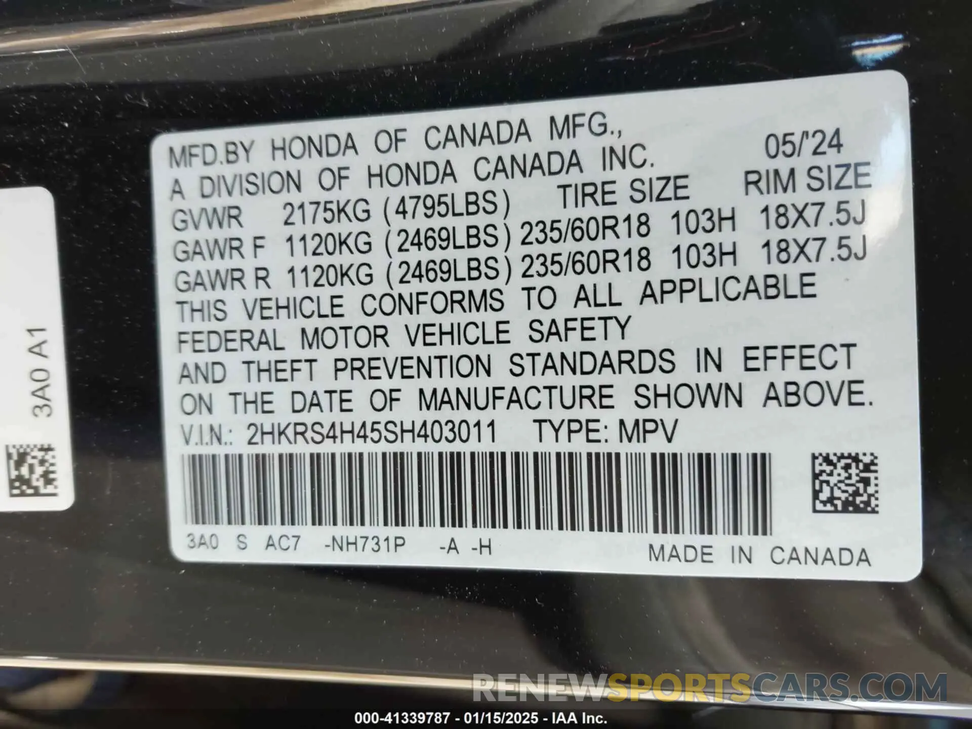 9 Photograph of a damaged car 2HKRS4H45SH403011 HONDA CR-V 2025