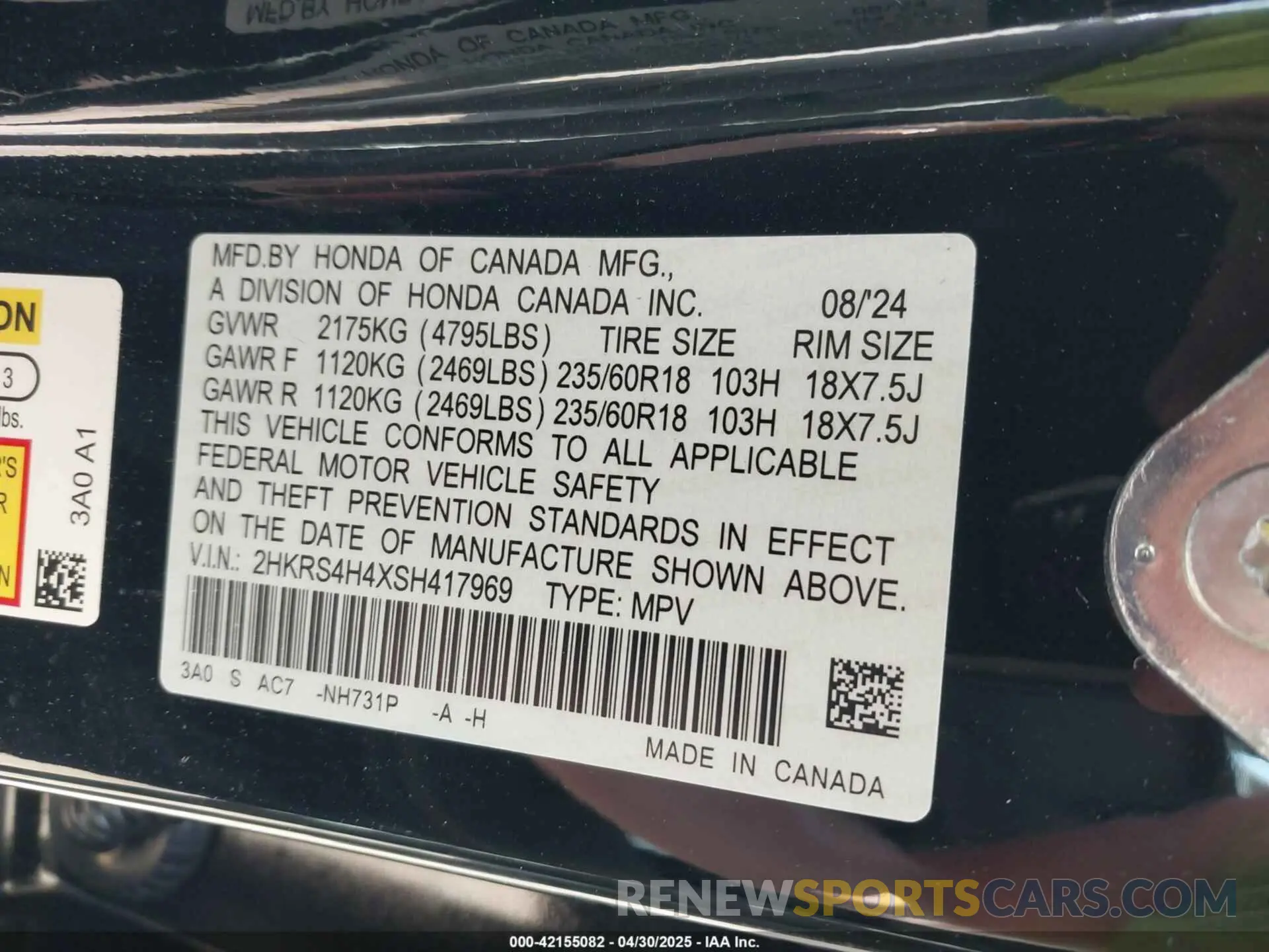 9 Photograph of a damaged car 2HKRS4H4XSH417969 HONDA CR-V 2025