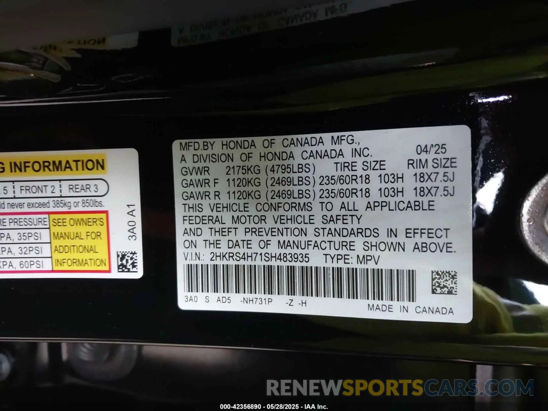 9 Photograph of a damaged car 2HKRS4H71SH483935 HONDA CR-V 2025