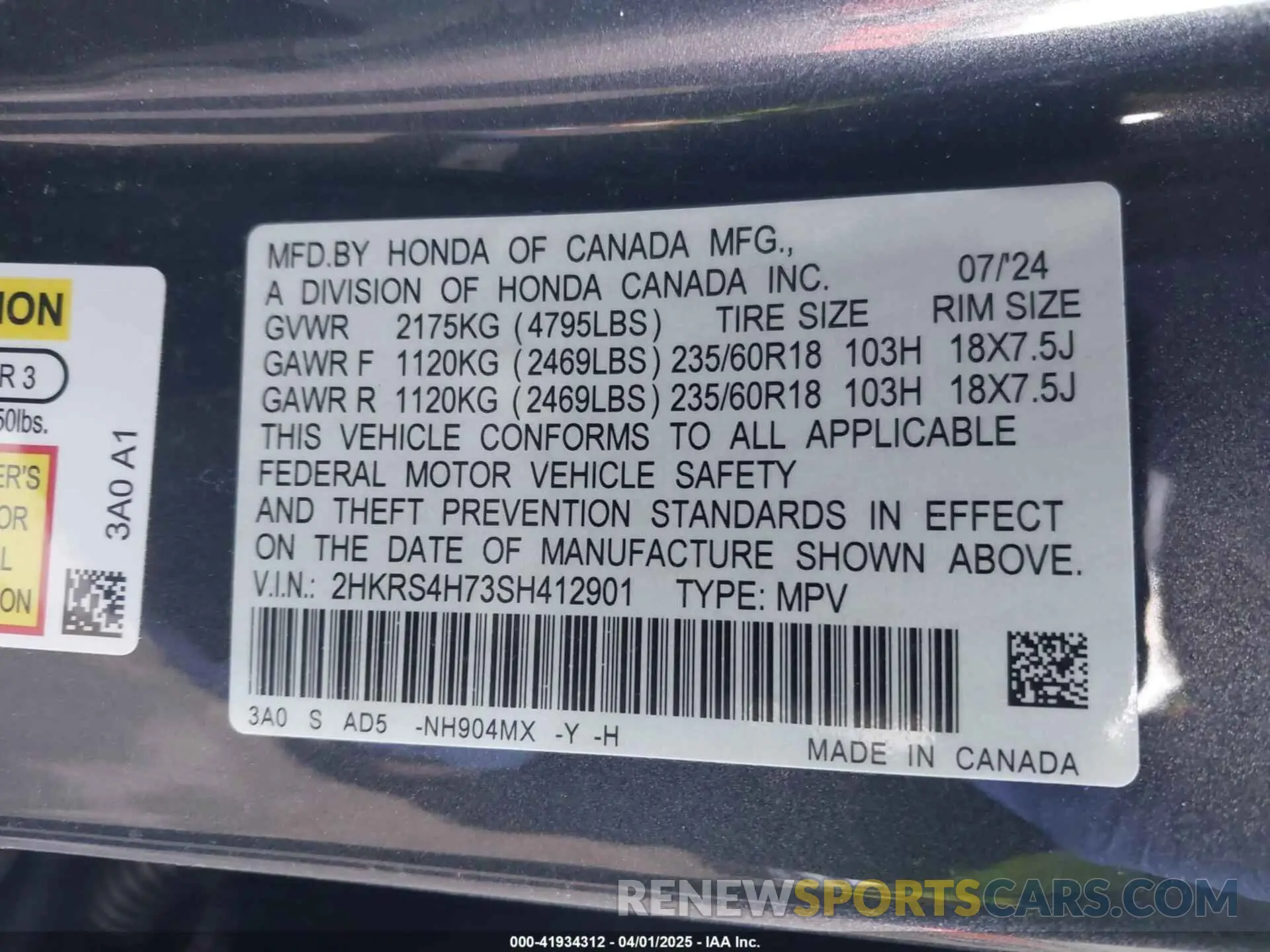 9 Photograph of a damaged car 2HKRS4H73SH412901 HONDA CR-V 2025