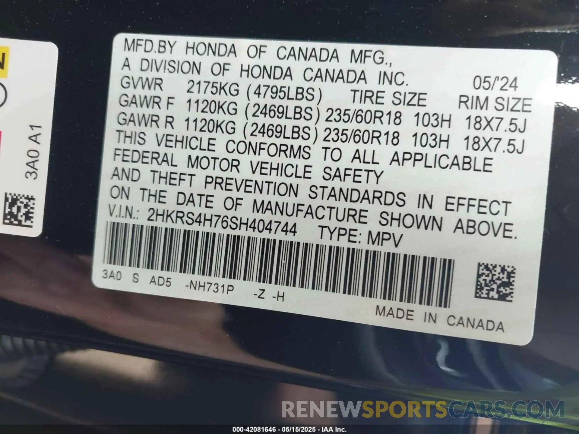 9 Photograph of a damaged car 2HKRS4H76SH404744 HONDA CR-V 2025