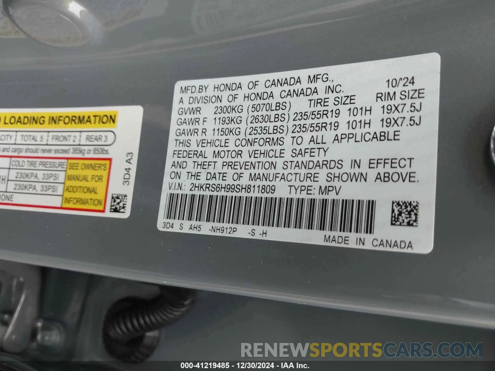 9 Photograph of a damaged car 2HKRS6H99SH811809 HONDA CR-V 2025