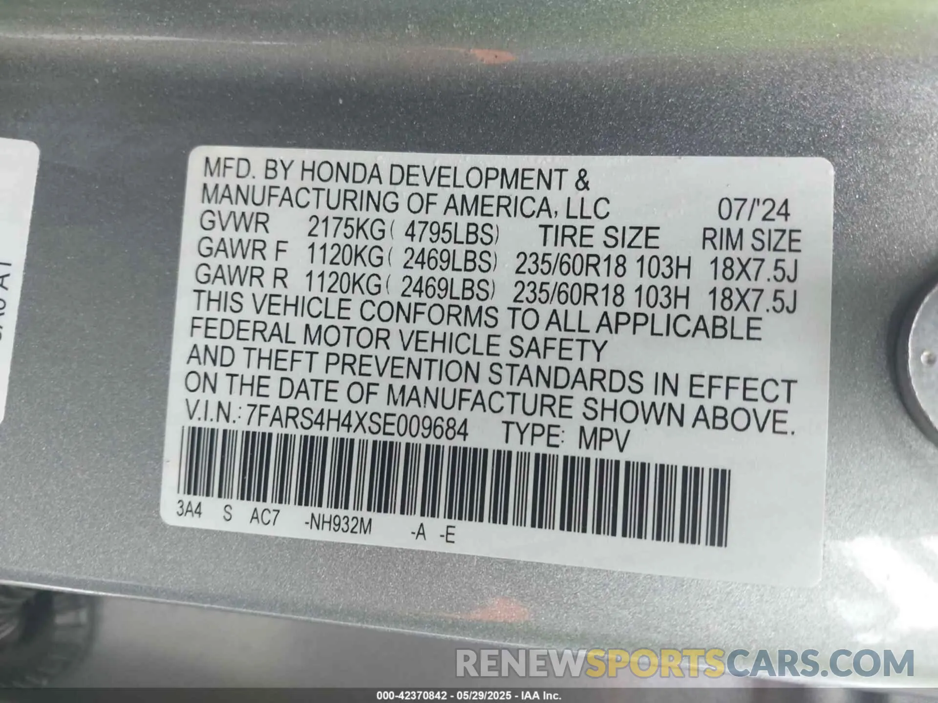 9 Photograph of a damaged car 7FARS4H4XSE009684 HONDA CR-V 2025