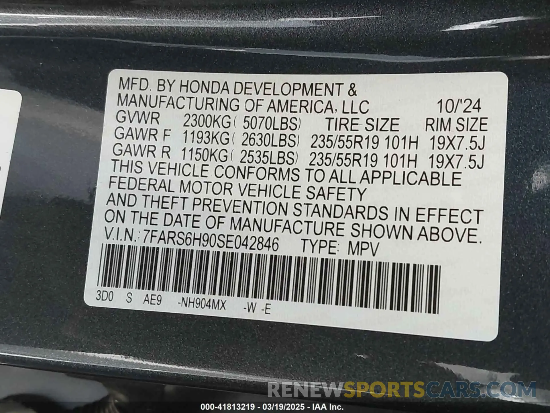 9 Photograph of a damaged car 7FARS6H90SE042846 HONDA CR-V 2025