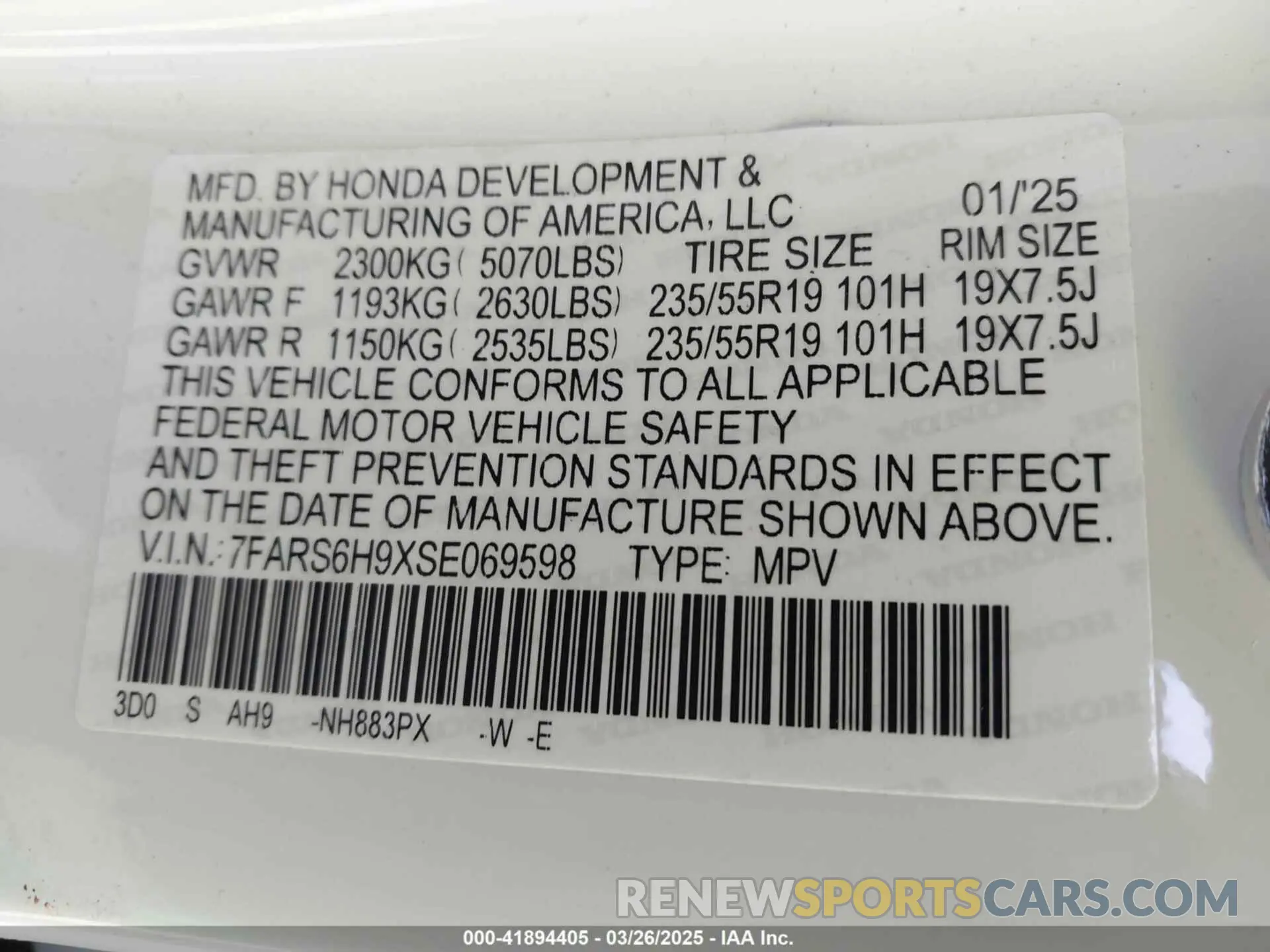 9 Photograph of a damaged car 7FARS6H9XSE069598 HONDA CR-V 2025