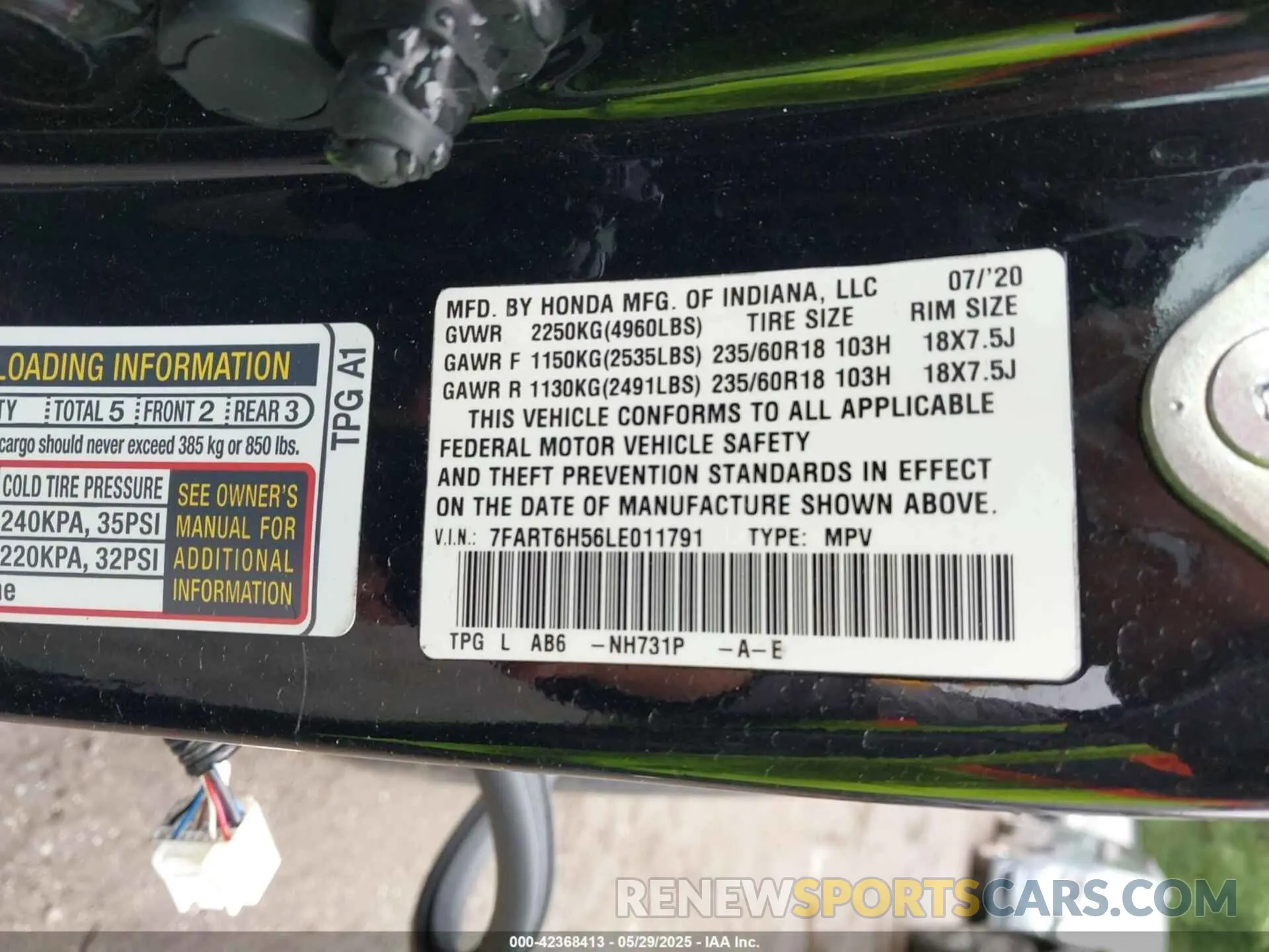 9 Photograph of a damaged car 7FART6H56LE011791 HONDA CR-V HYBRID 2020