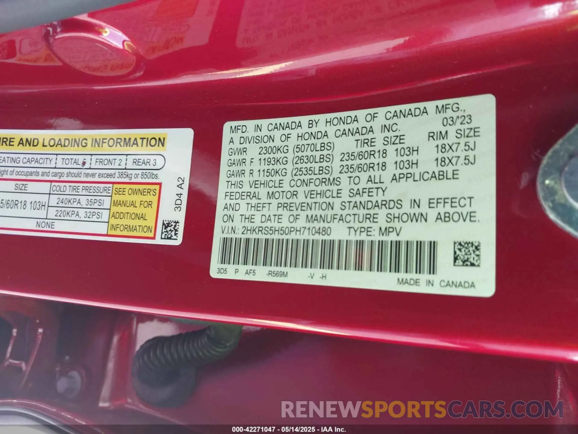9 Photograph of a damaged car 2HKRS5H50PH710480 HONDA CR-V HYBRID 2023