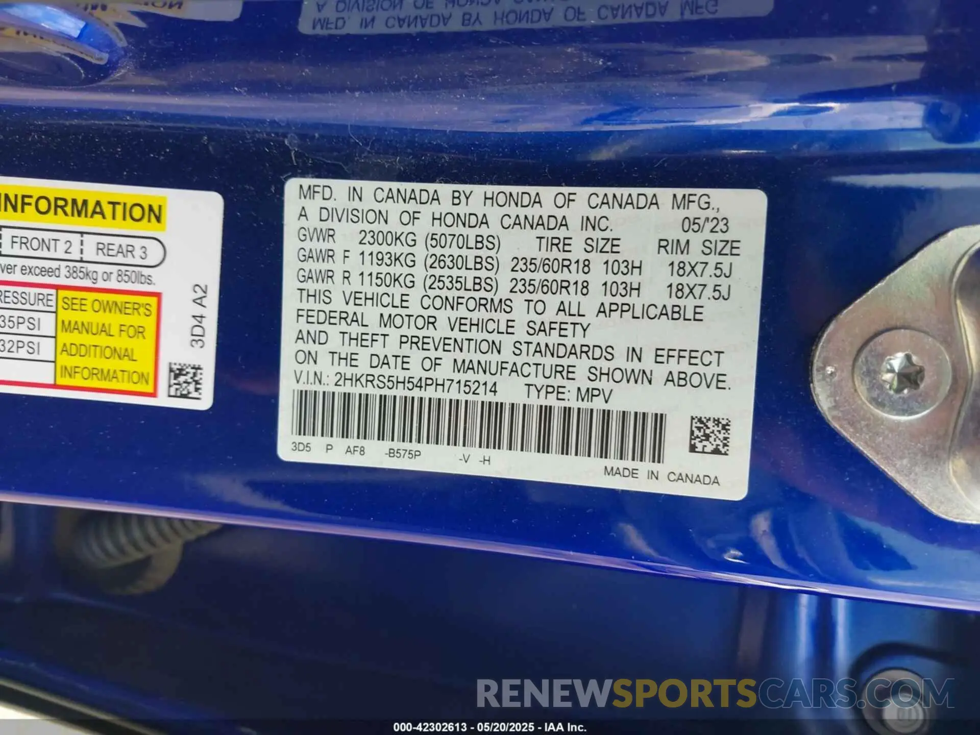 9 Photograph of a damaged car 2HKRS5H54PH715214 HONDA CR-V HYBRID 2023