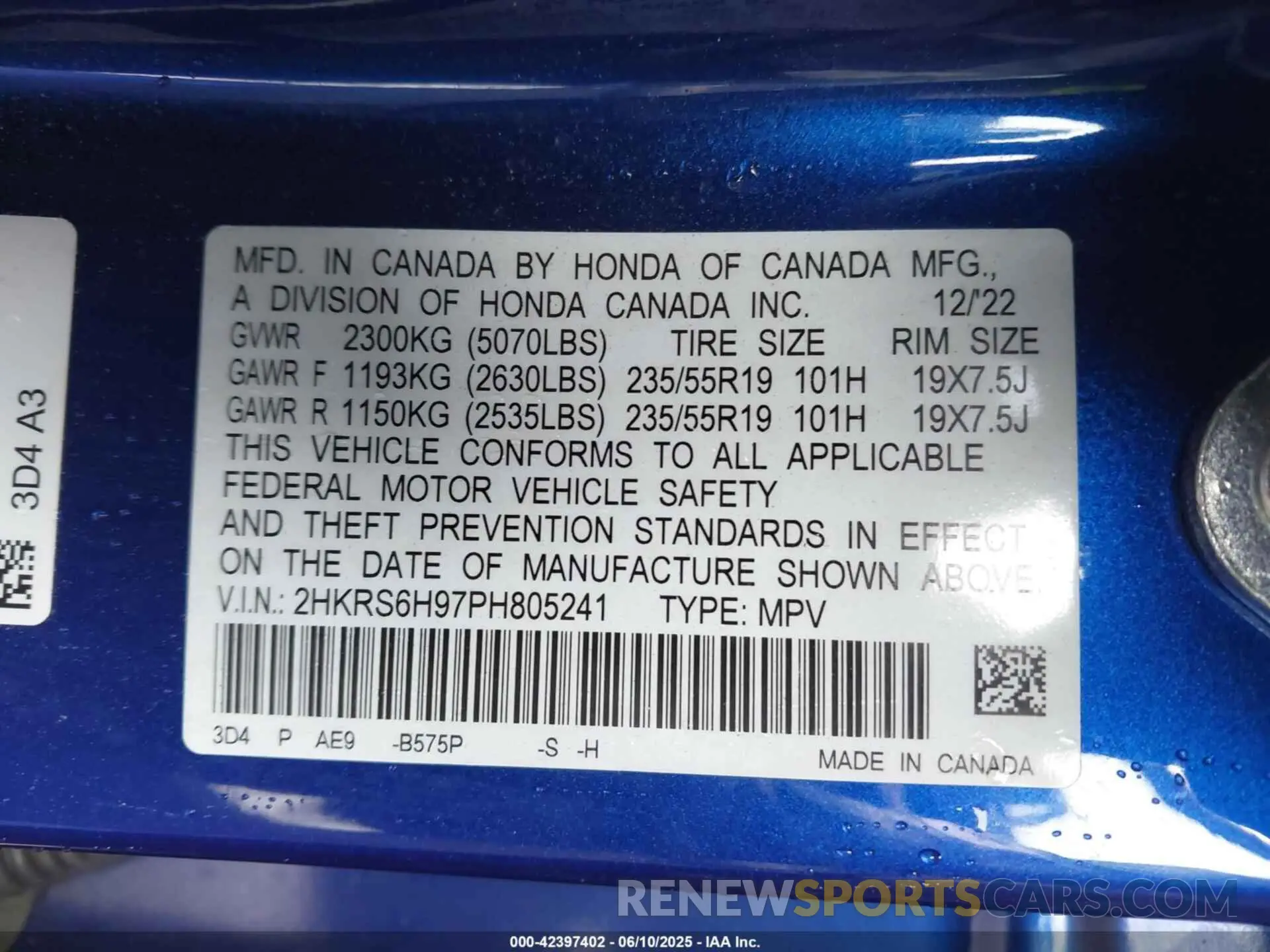 9 Photograph of a damaged car 2HKRS6H97PH805241 HONDA CR-V HYBRID 2023
