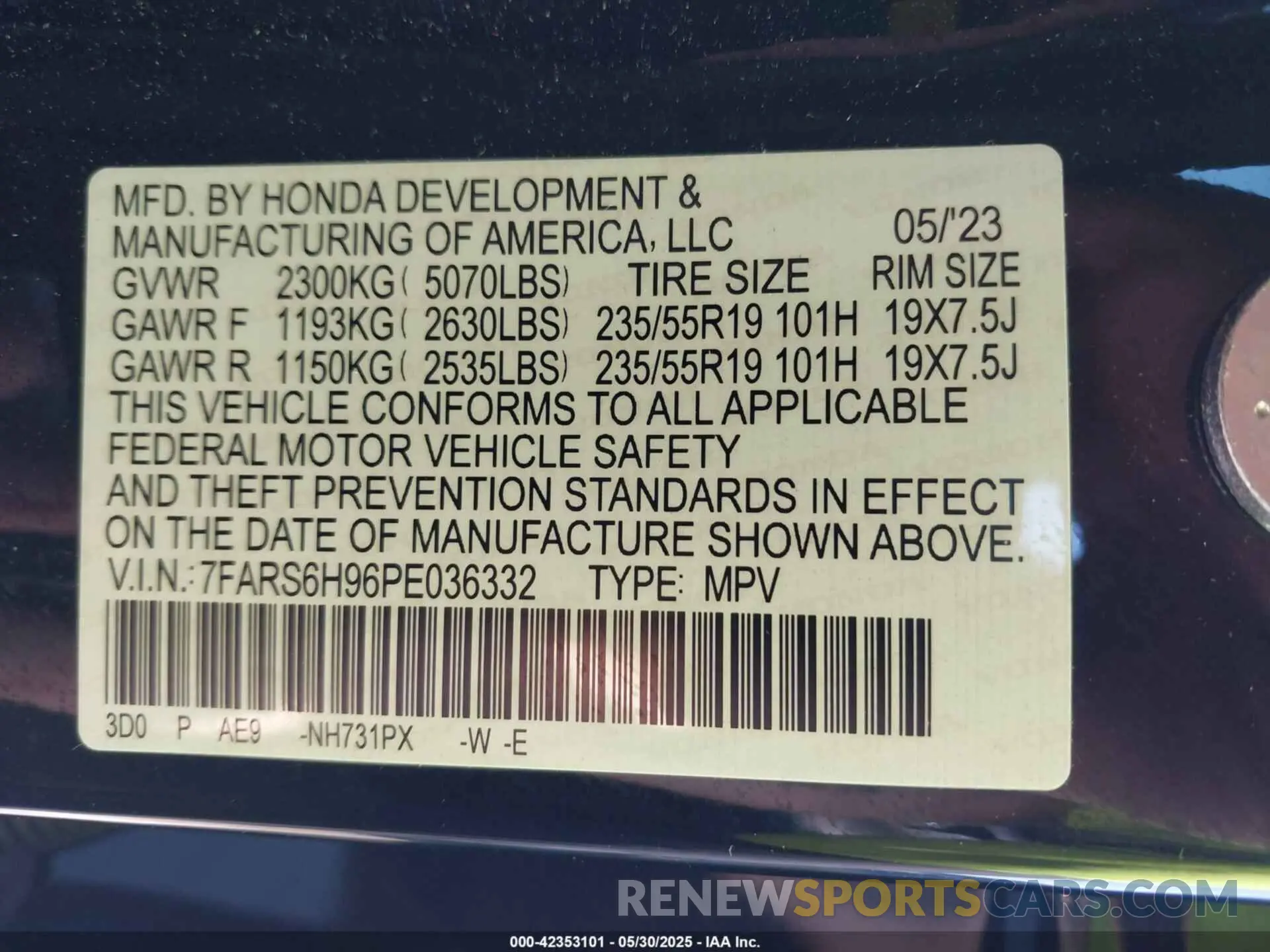 9 Photograph of a damaged car 7FARS6H96PE036332 HONDA CR-V HYBRID 2023