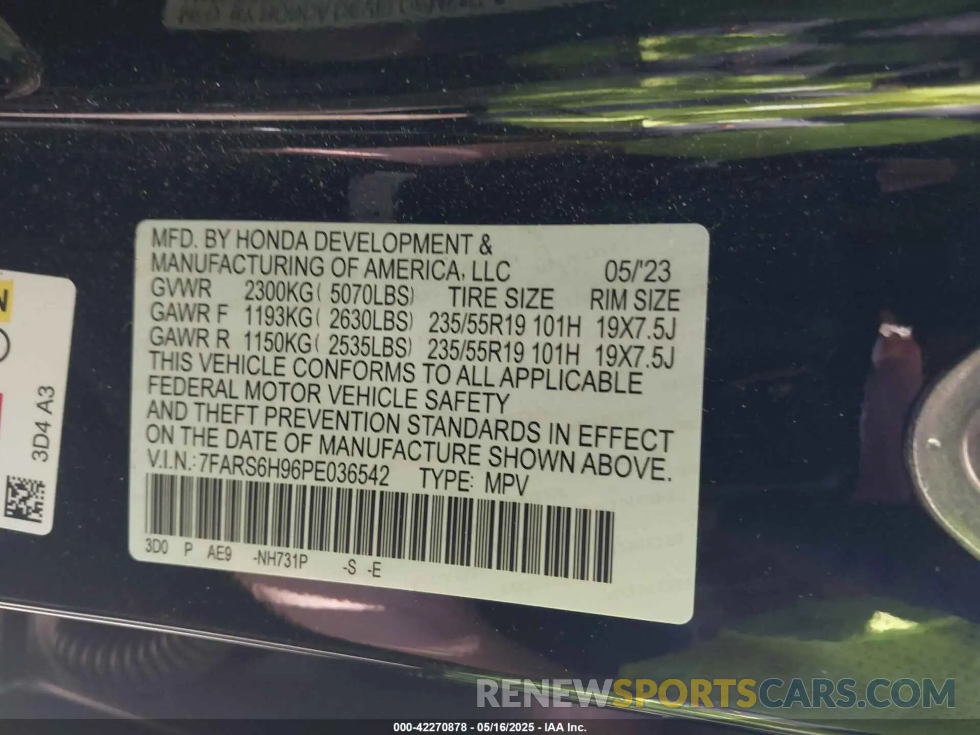 9 Photograph of a damaged car 7FARS6H96PE036542 HONDA CR-V HYBRID 2023