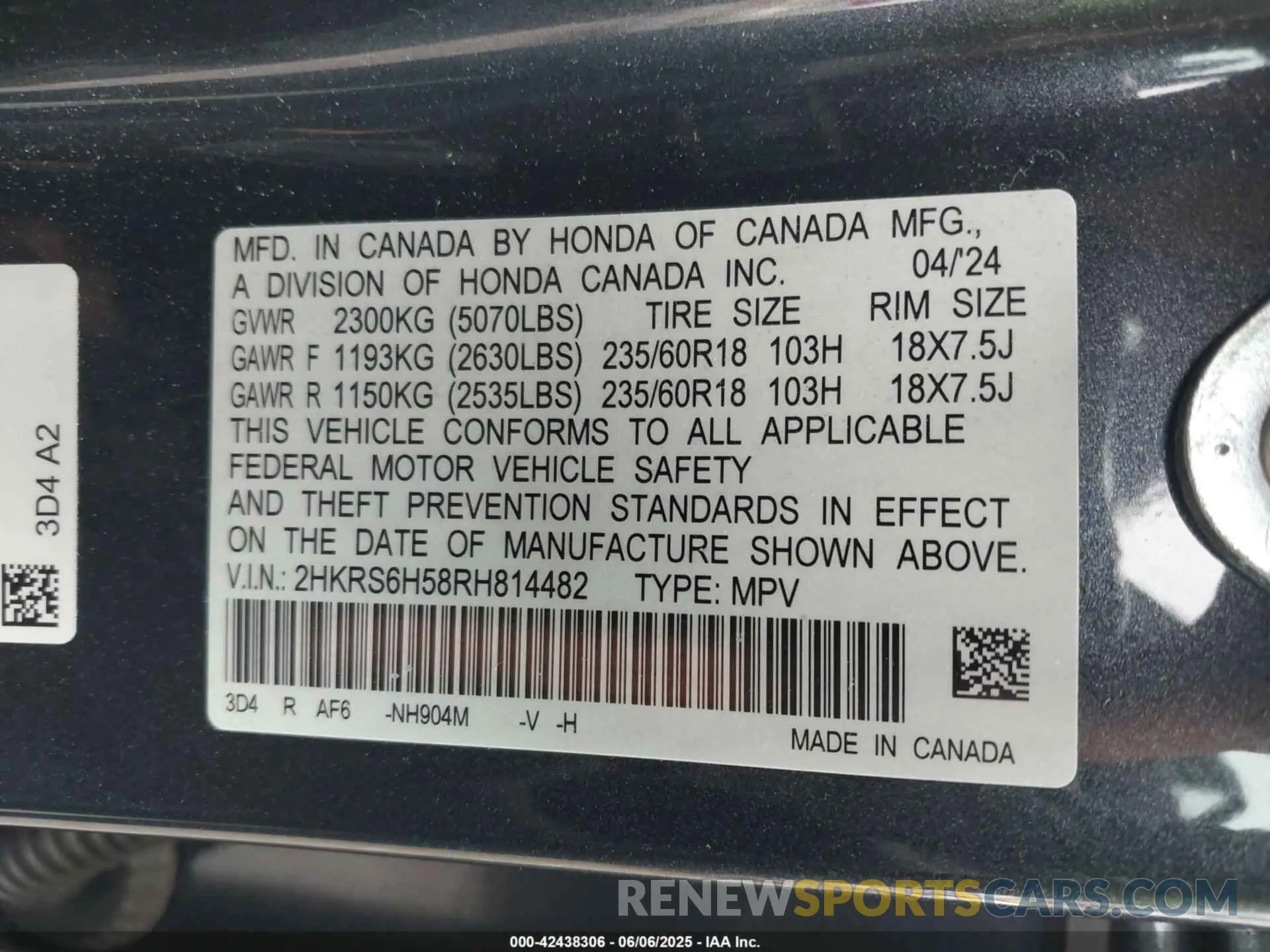 9 Photograph of a damaged car 2HKRS6H58RH814482 HONDA CR-V HYBRID 2024
