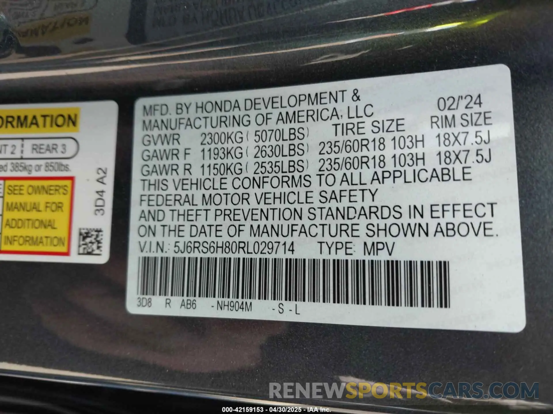 9 Photograph of a damaged car 5J6RS6H80RL029714 HONDA CR-V HYBRID 2024