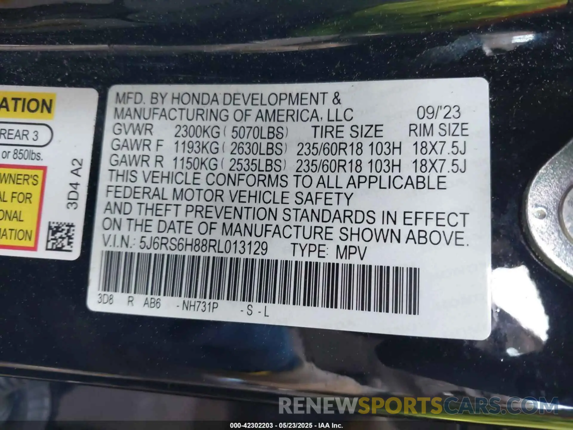 9 Photograph of a damaged car 5J6RS6H88RL013129 HONDA CR-V HYBRID 2024