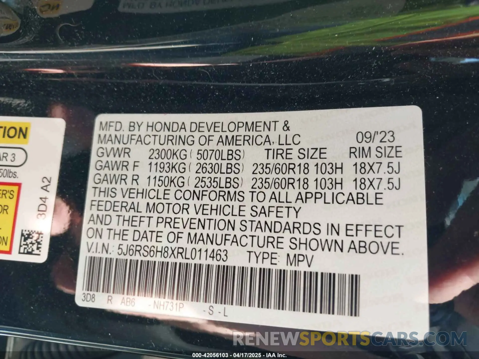 9 Photograph of a damaged car 5J6RS6H8XRL011463 HONDA CR-V HYBRID 2024