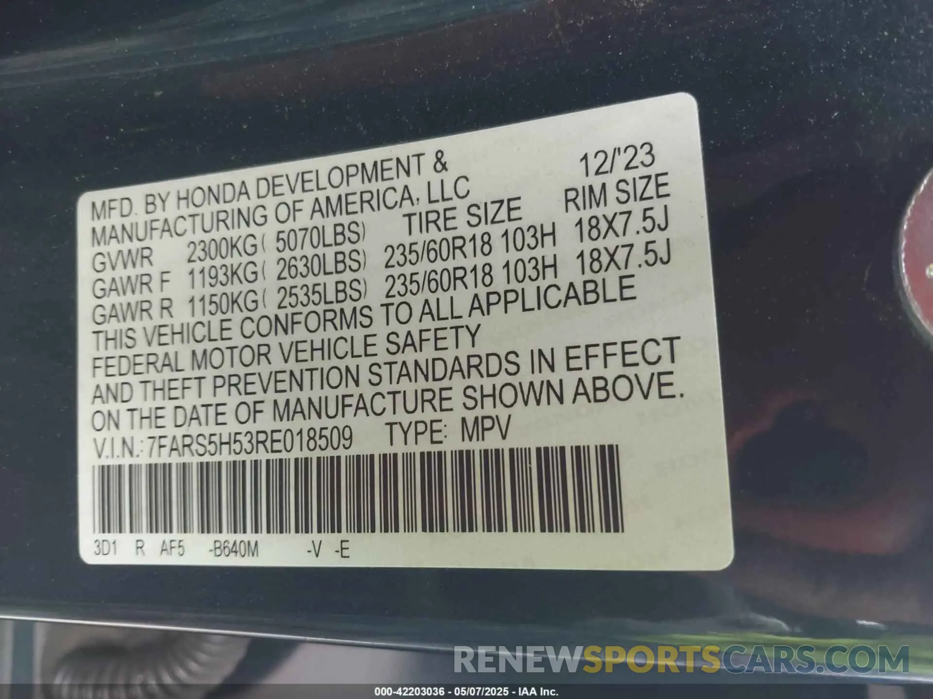 9 Photograph of a damaged car 7FARS5H53RE018509 HONDA CR-V HYBRID 2024