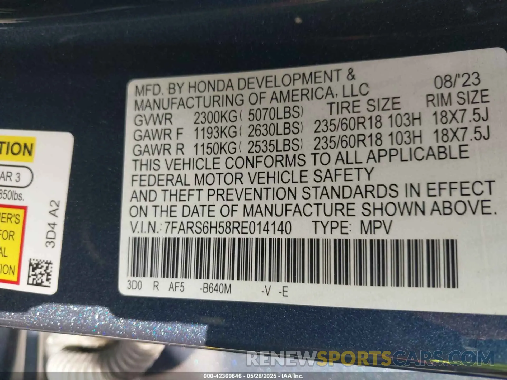 9 Photograph of a damaged car 7FARS6H58RE014140 HONDA CR-V HYBRID 2024