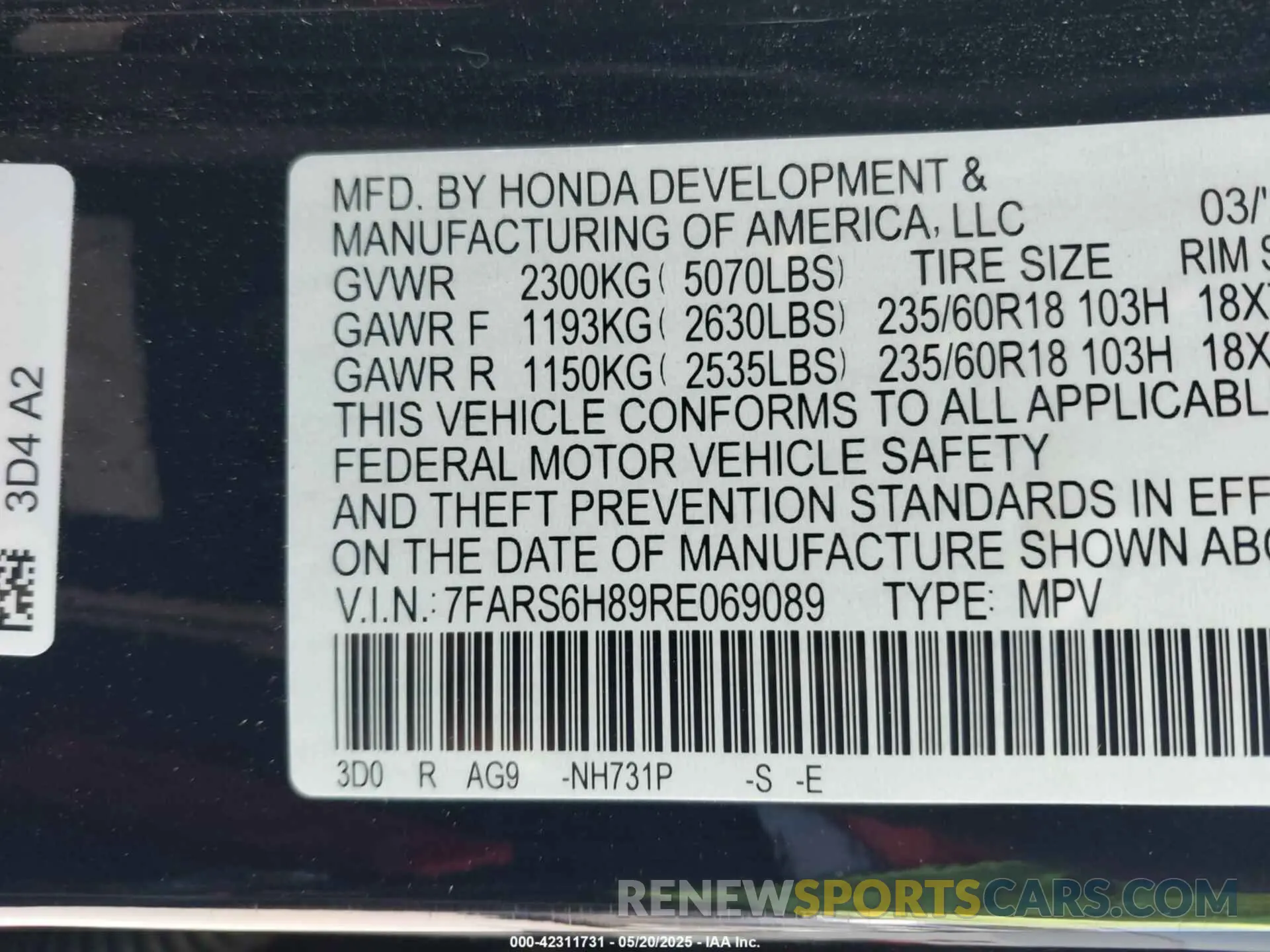 9 Photograph of a damaged car 7FARS6H89RE069089 HONDA CR-V HYBRID 2024