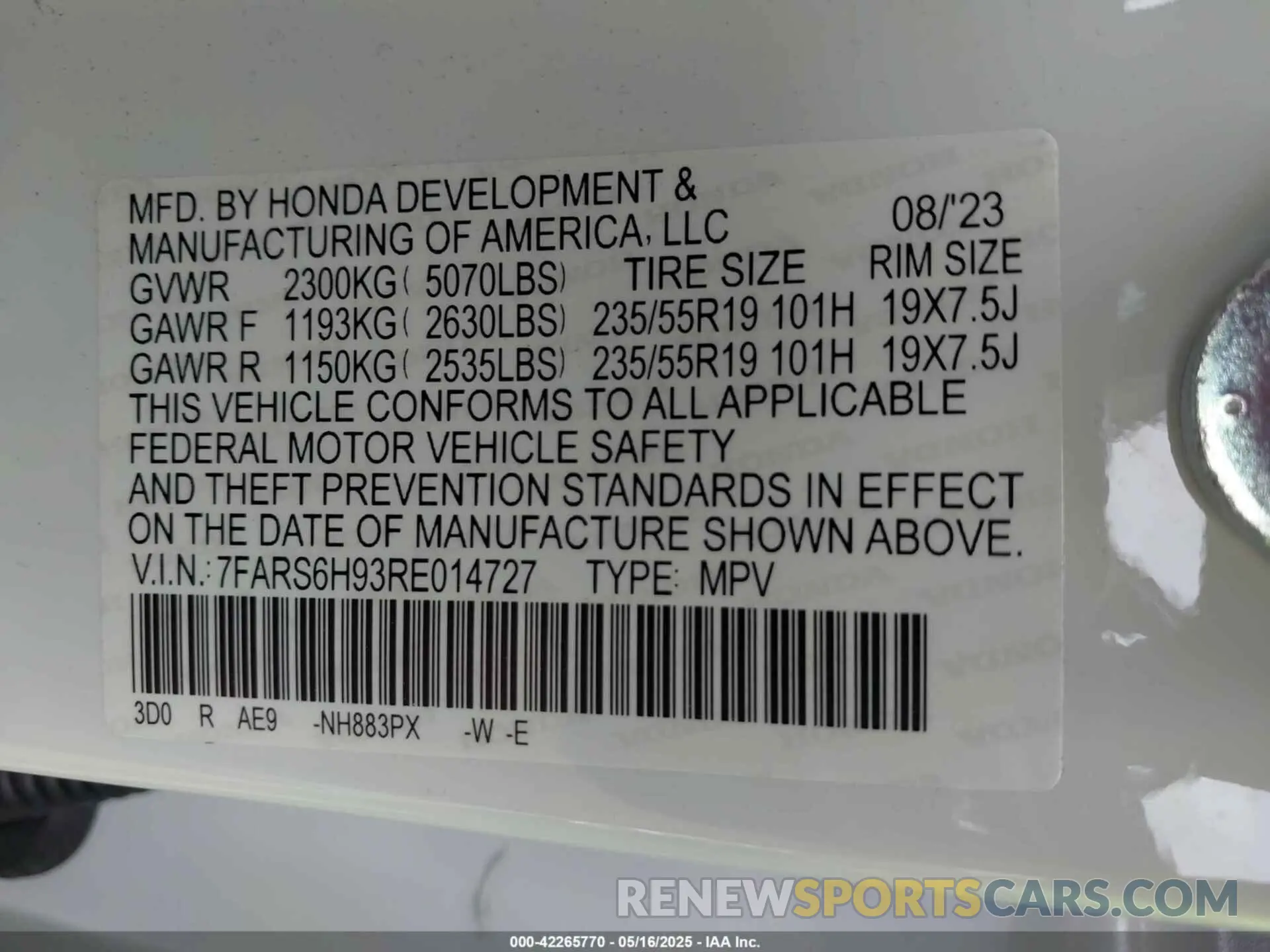 9 Photograph of a damaged car 7FARS6H93RE014727 HONDA CR-V HYBRID 2024
