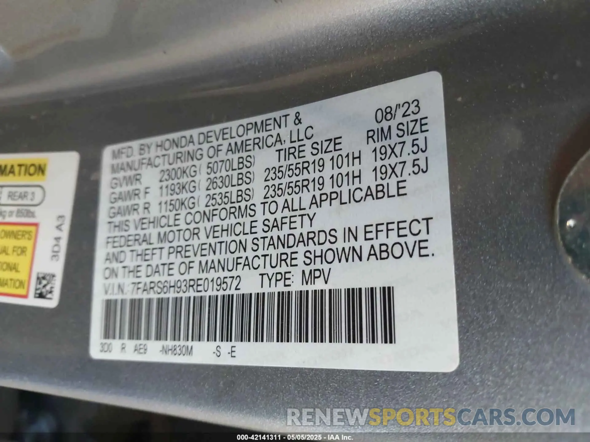 9 Photograph of a damaged car 7FARS6H93RE019572 HONDA CR-V HYBRID 2024