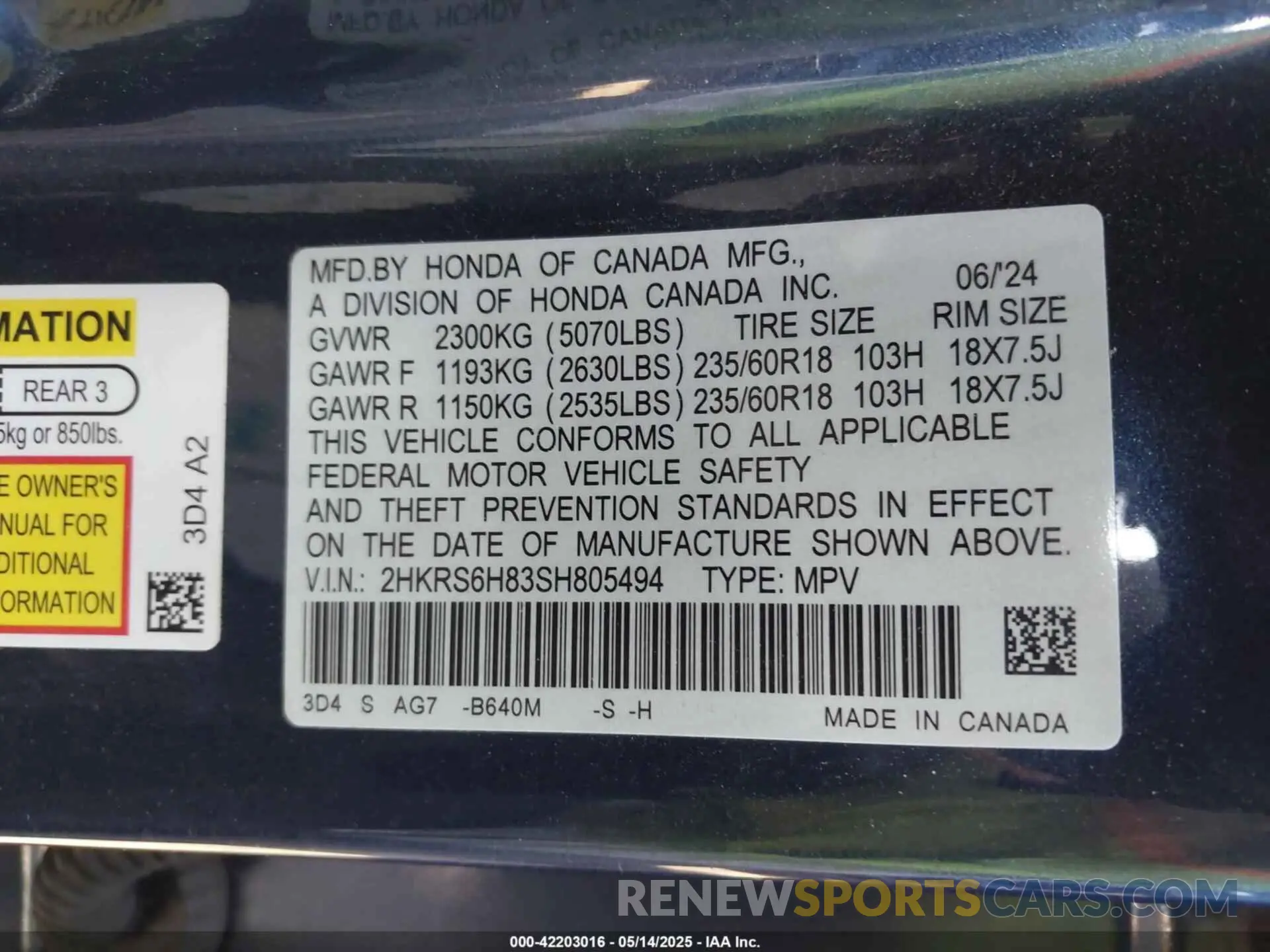 9 Photograph of a damaged car 2HKRS6H83SH805494 HONDA CR-V HYBRID 2025